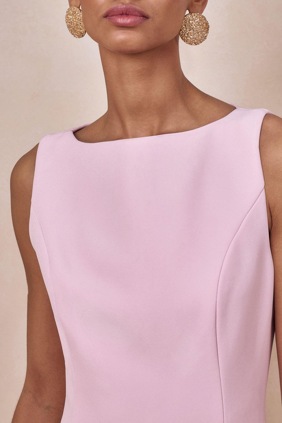 Neck Maxi Dress With Drop-Waist