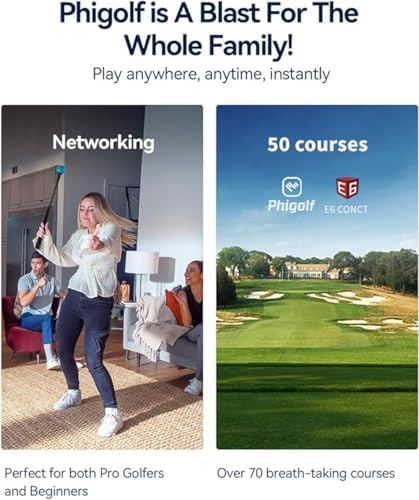 Home Golf Game Simulator: Enjoy Interactive Golf with Motion Sensor & Swing Stick for Indoor & Outdoor Fun 38,000+ Courses Worldwide, Compatible with Android, iOS, App & E6 Connect