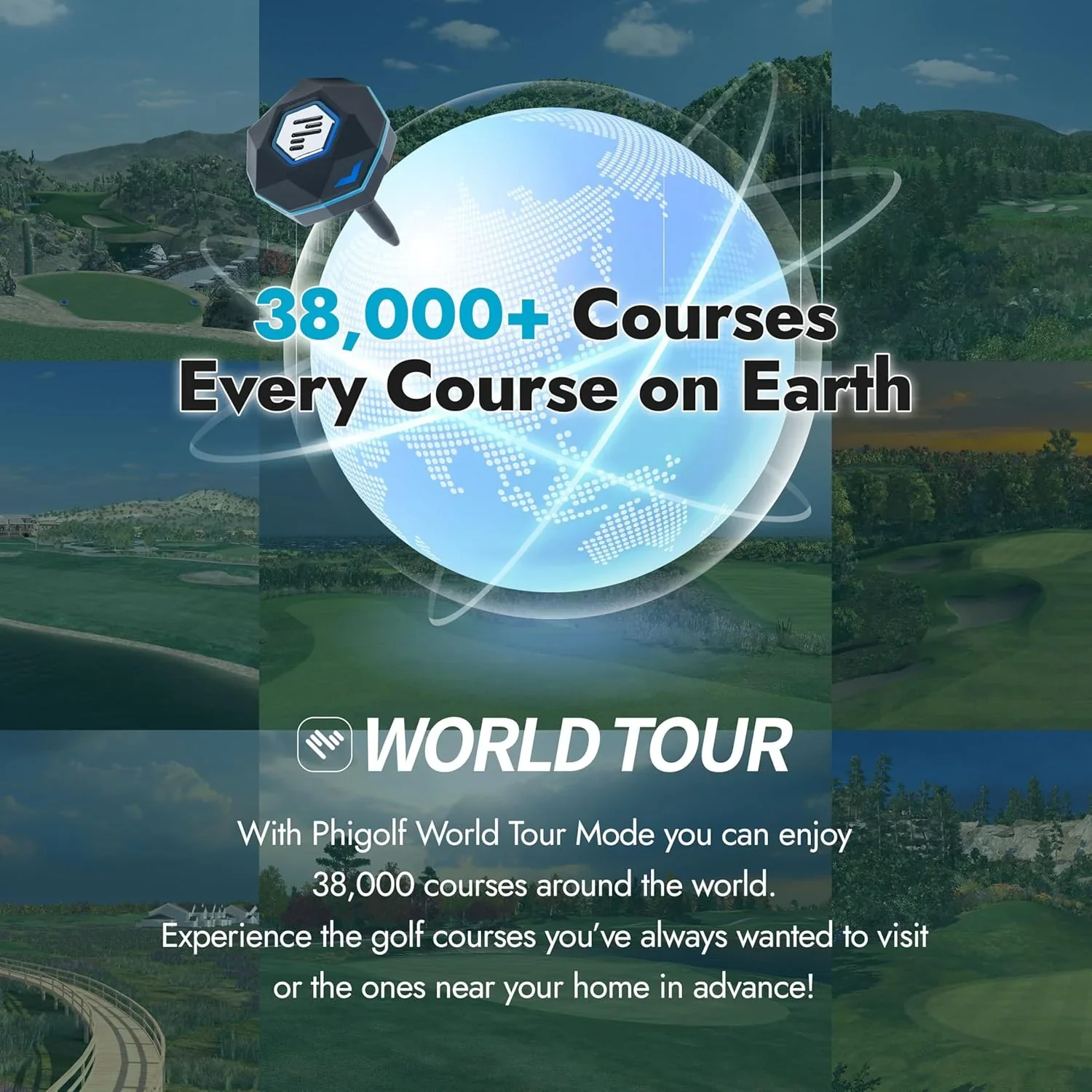 Home Golf Game Simulator: Enjoy Interactive Golf with Motion Sensor & Swing Stick for Indoor & Outdoor Fun 38,000+ Courses Worldwide, Compatible with Android, iOS, App & E6 Connect