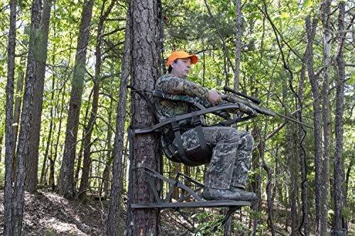 Summit Viper SD Climbing Treestand  Lightweight Aluminum, Foam Padded Seat, 300 lbs Capacity, Includes Safety Harness