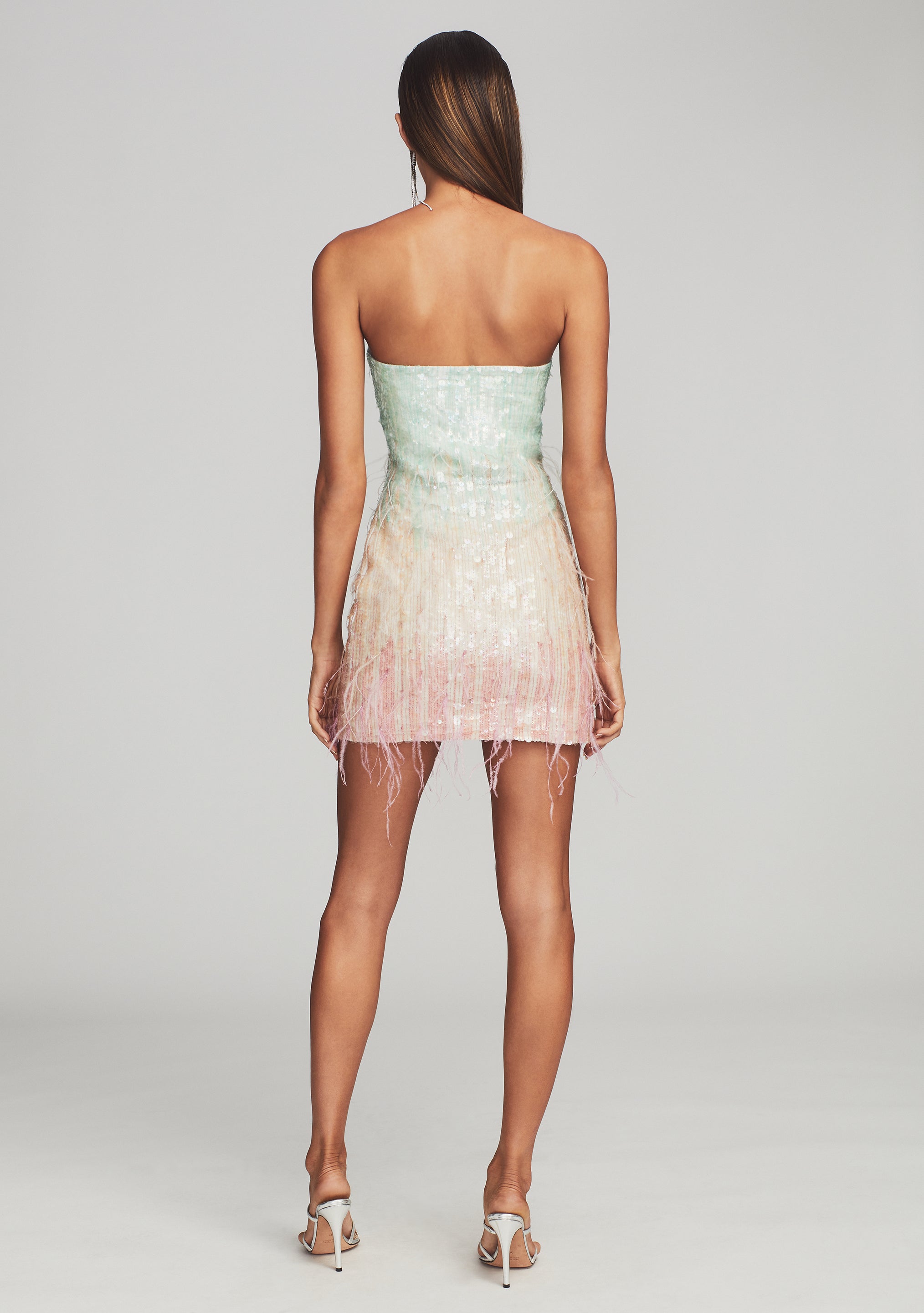 Anastasia Sequin Feather Dress-Stylulu