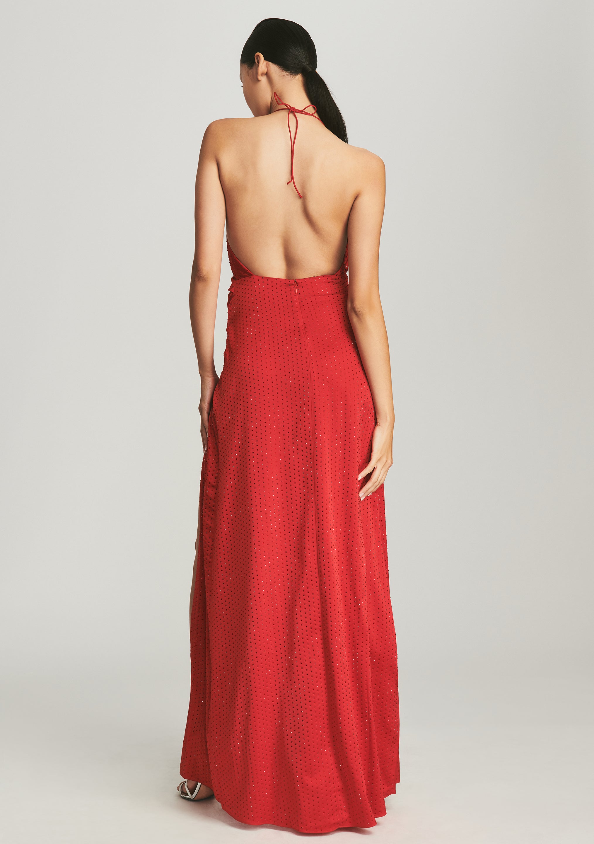 Ceres Embellished Silk Dress-Stylulu