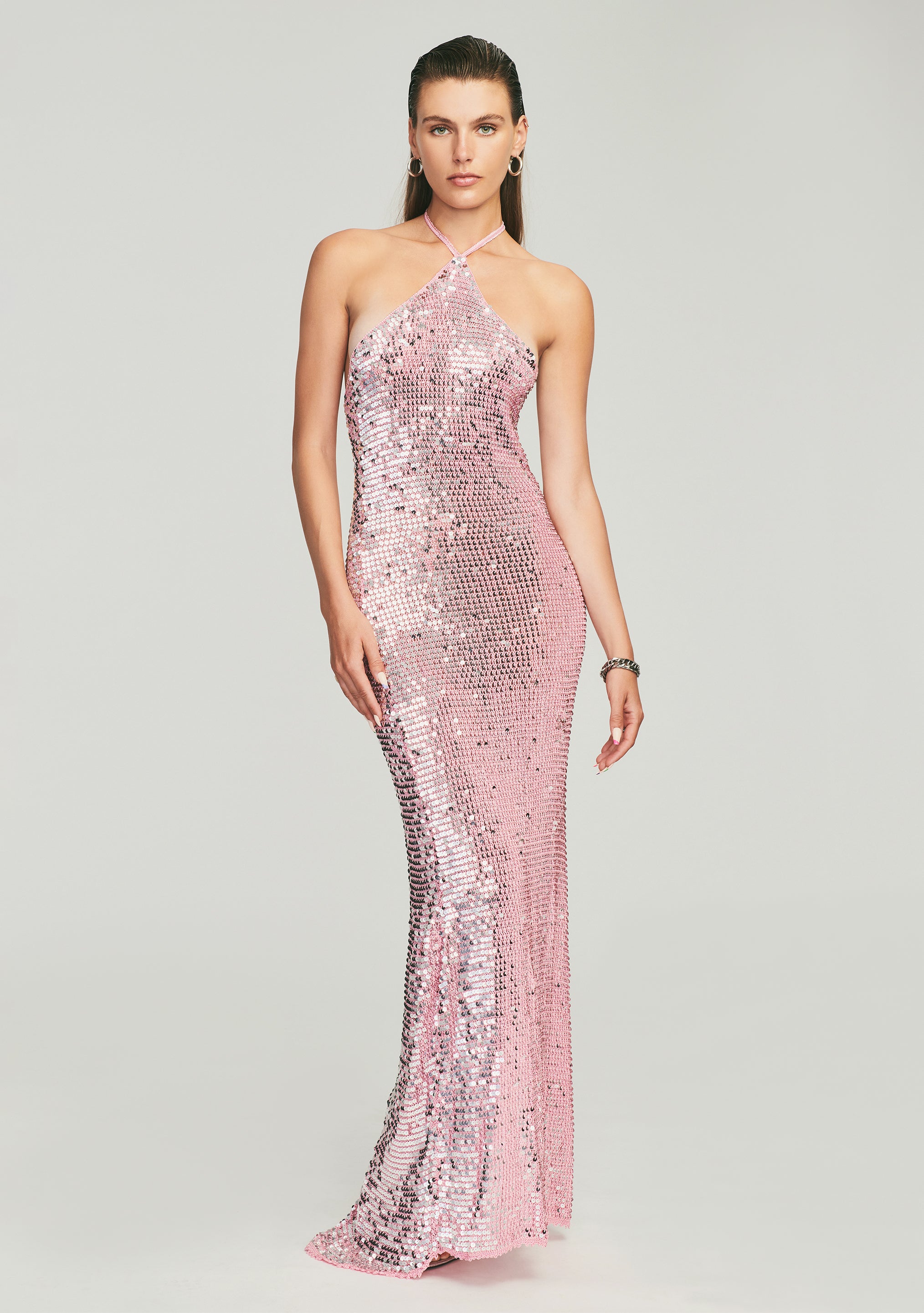 Isabel Sequin Crochet Dress-Stylulu