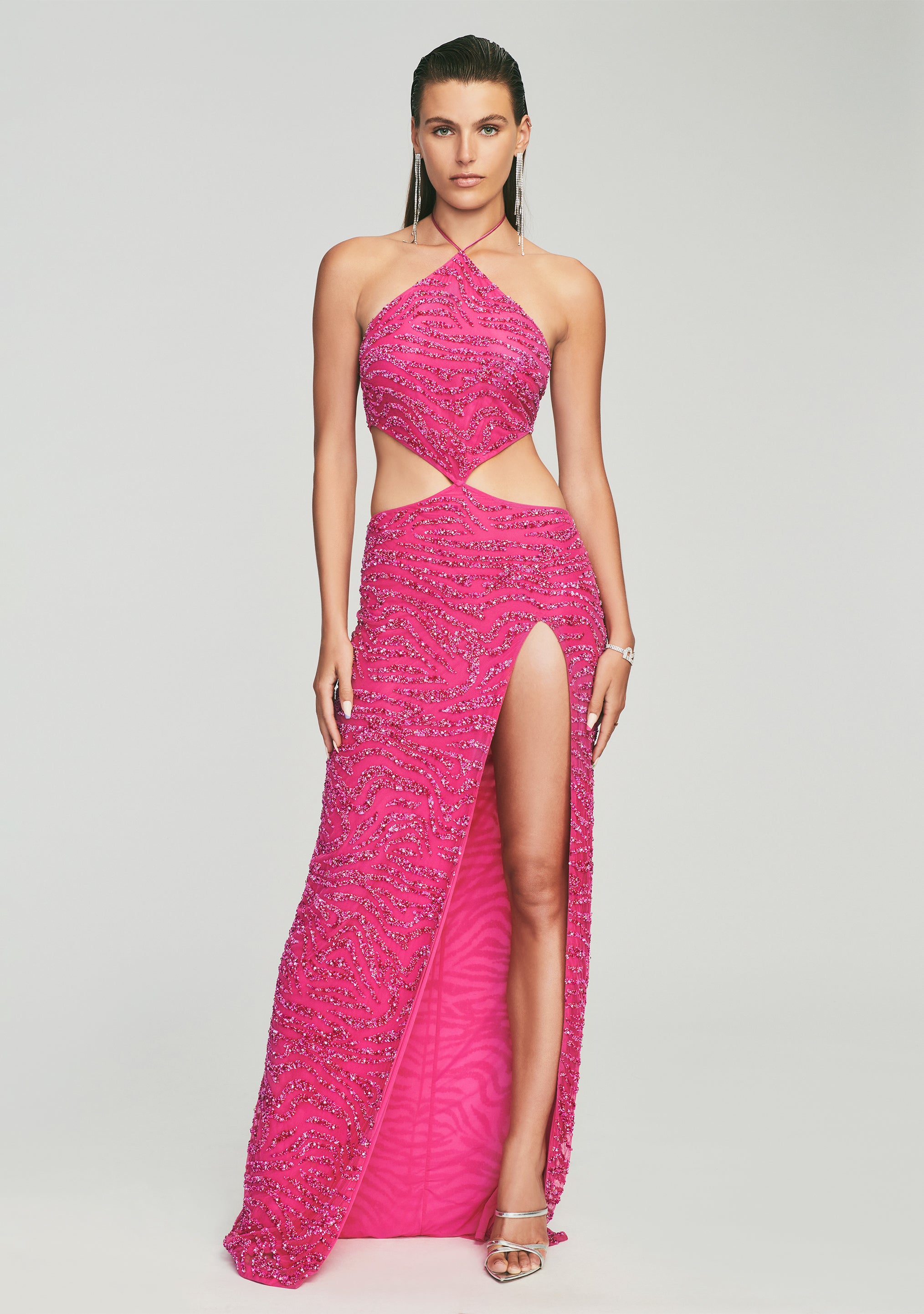 Hendrix Sequin Tiger Stripe Dress-Stylulu