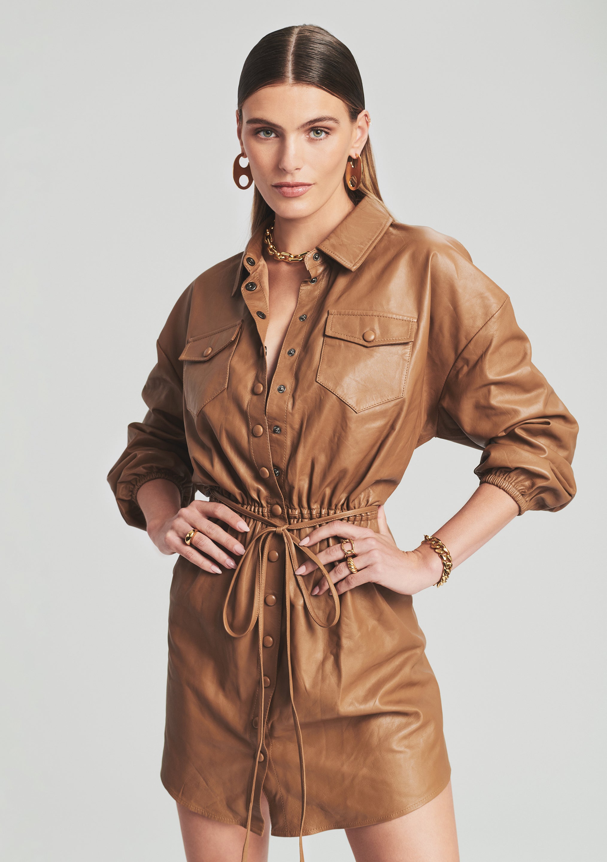 Leather Brandi Dress-Stylulu