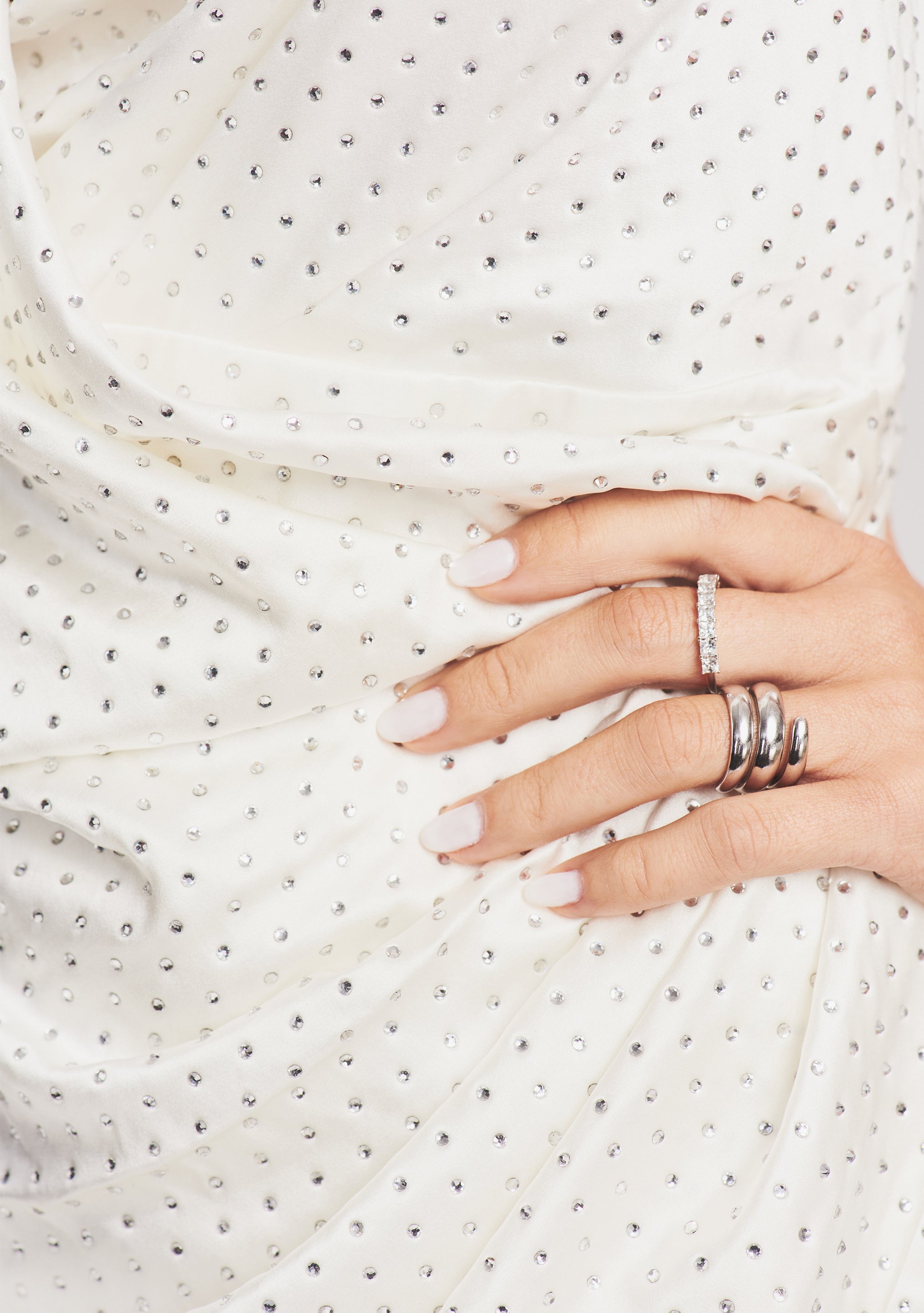 Ceres Emebellished Silk Mini Dress-Stylulu