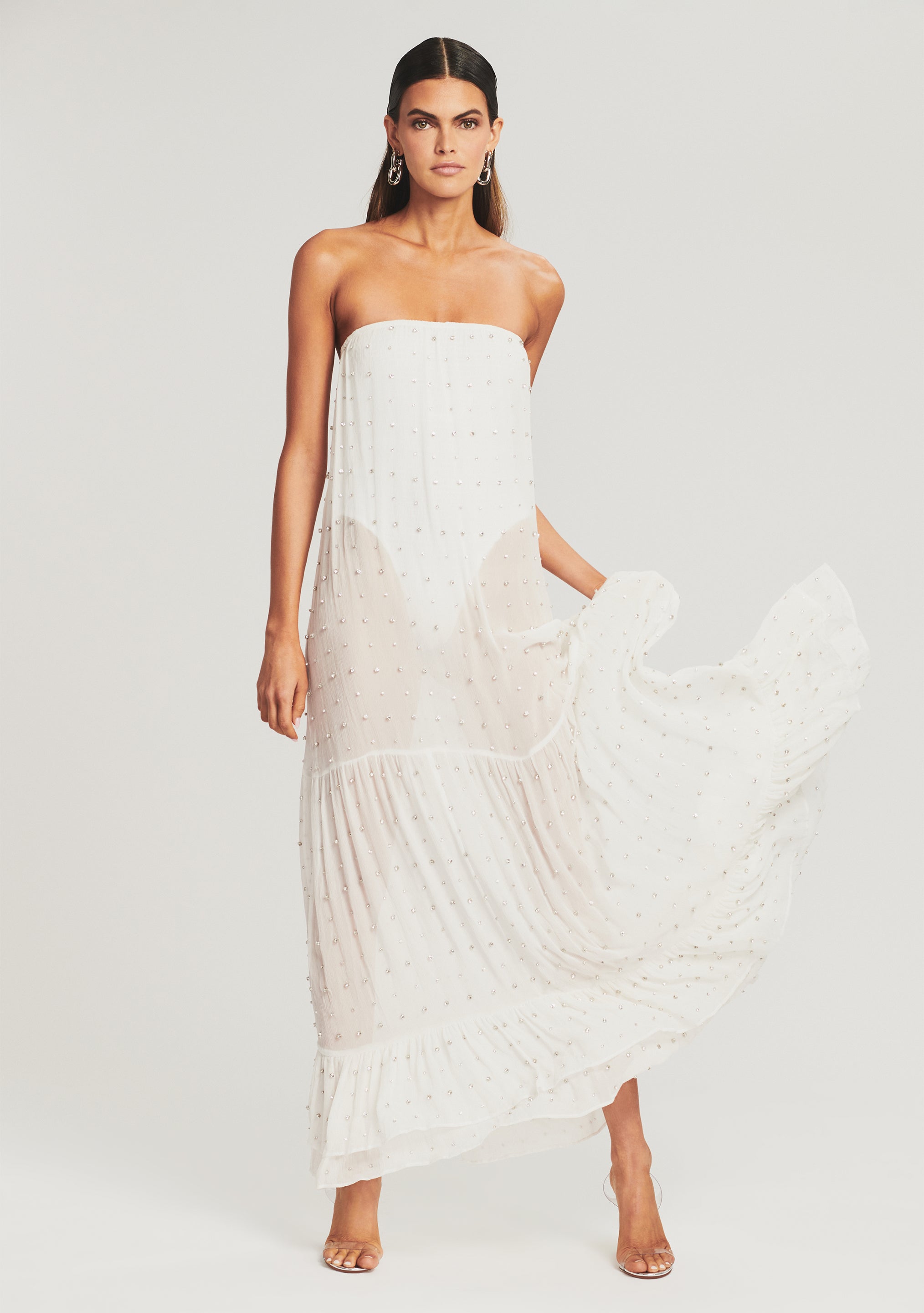 Marbella Embellished Silk Chiffon Dress-Stylulu
