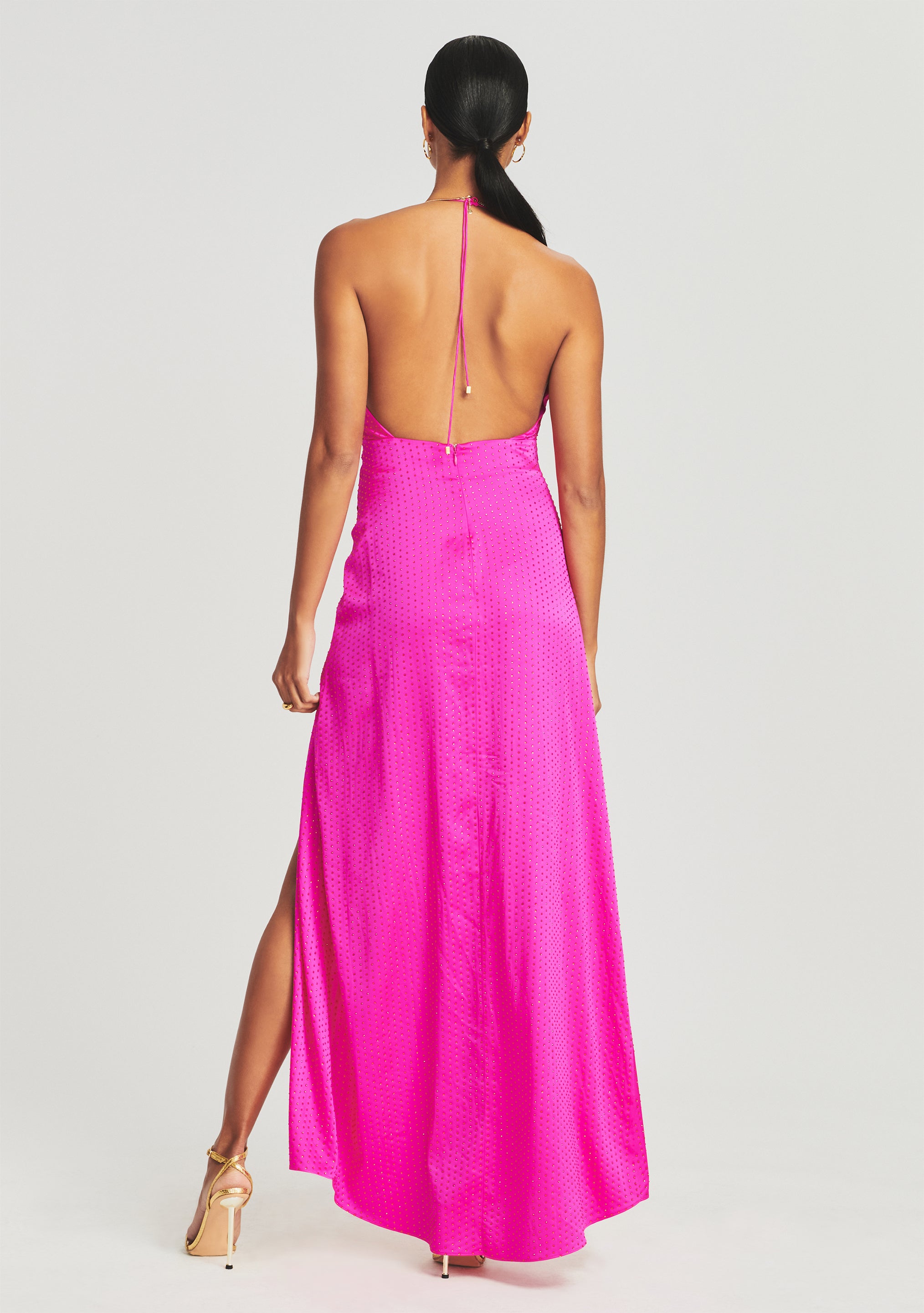 Ceres Embellished Silk Dress-Stylulu