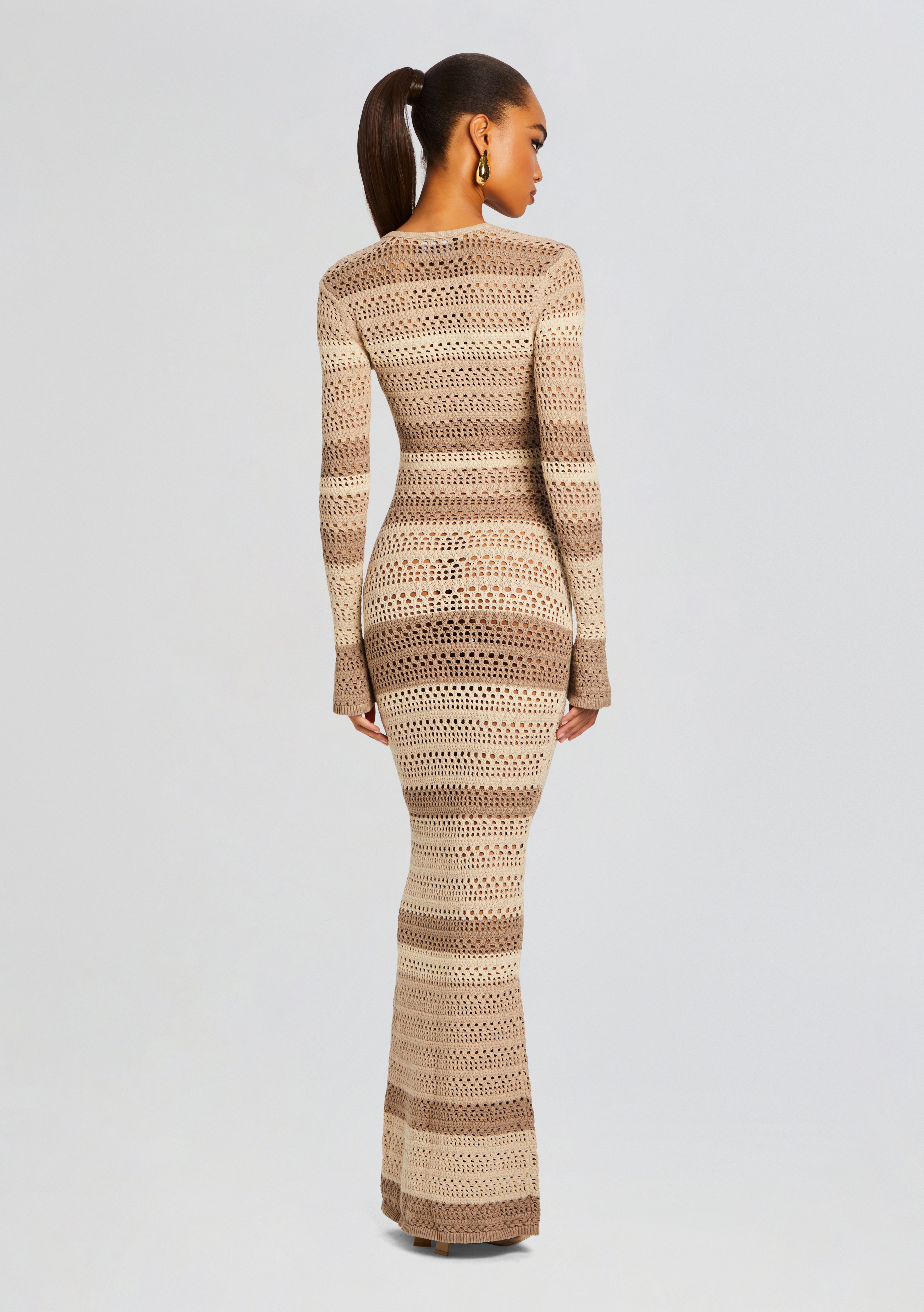 Lilith Knit Crochet Maxi Dress-Stylulu