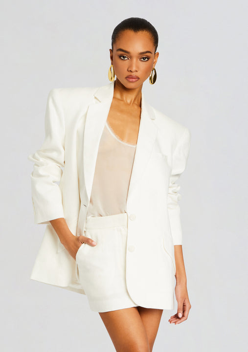 Linen Adel Oversized Dad Blazer-Stylulu