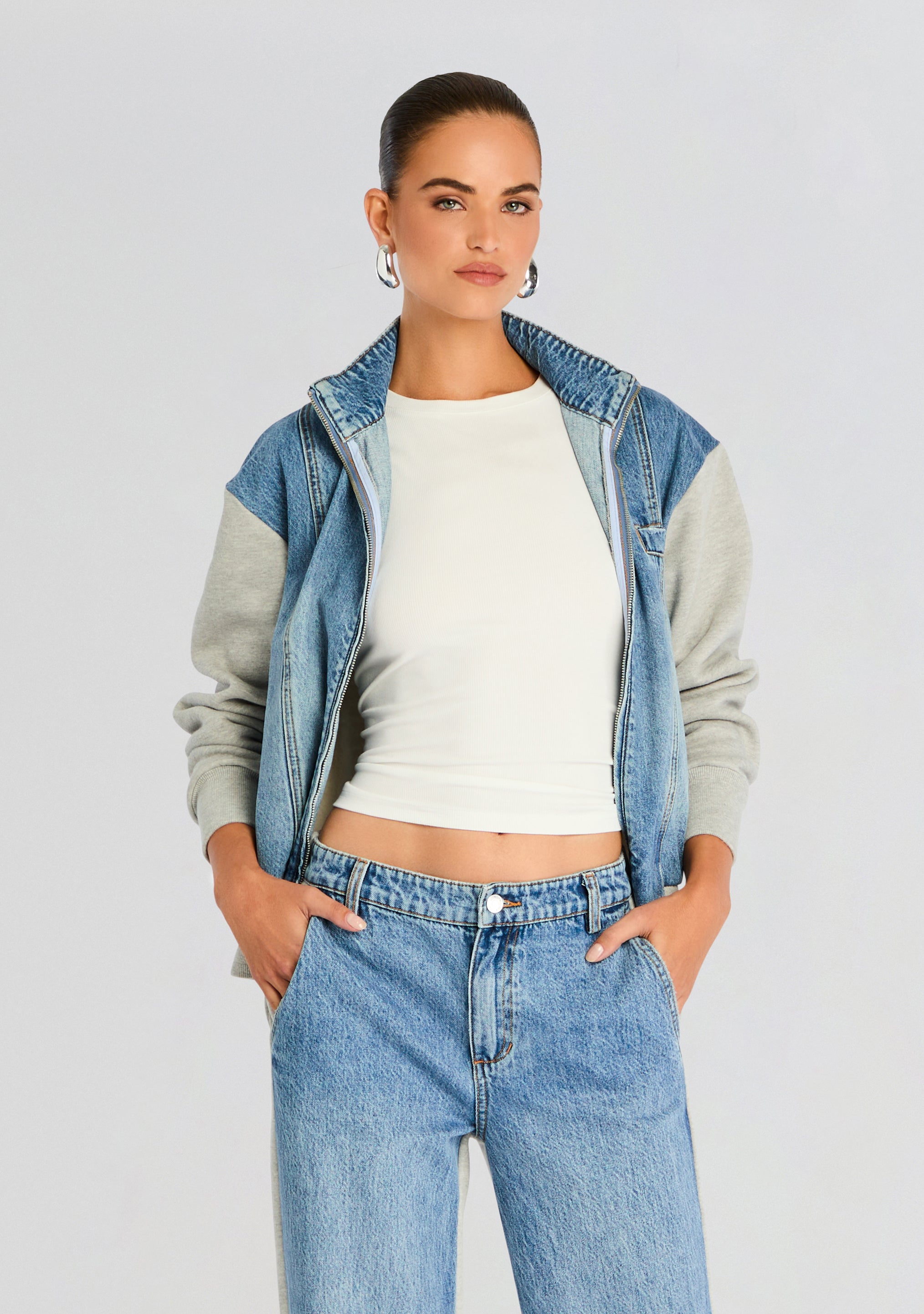 Page Terry Denim Jacket-Stylulu