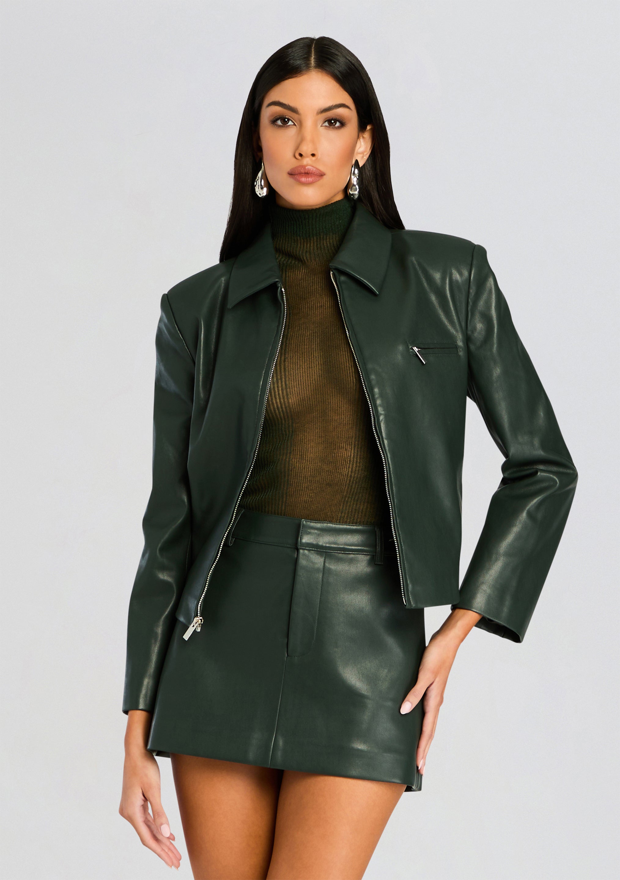 Asha Faux Leather Jacket-Stylulu