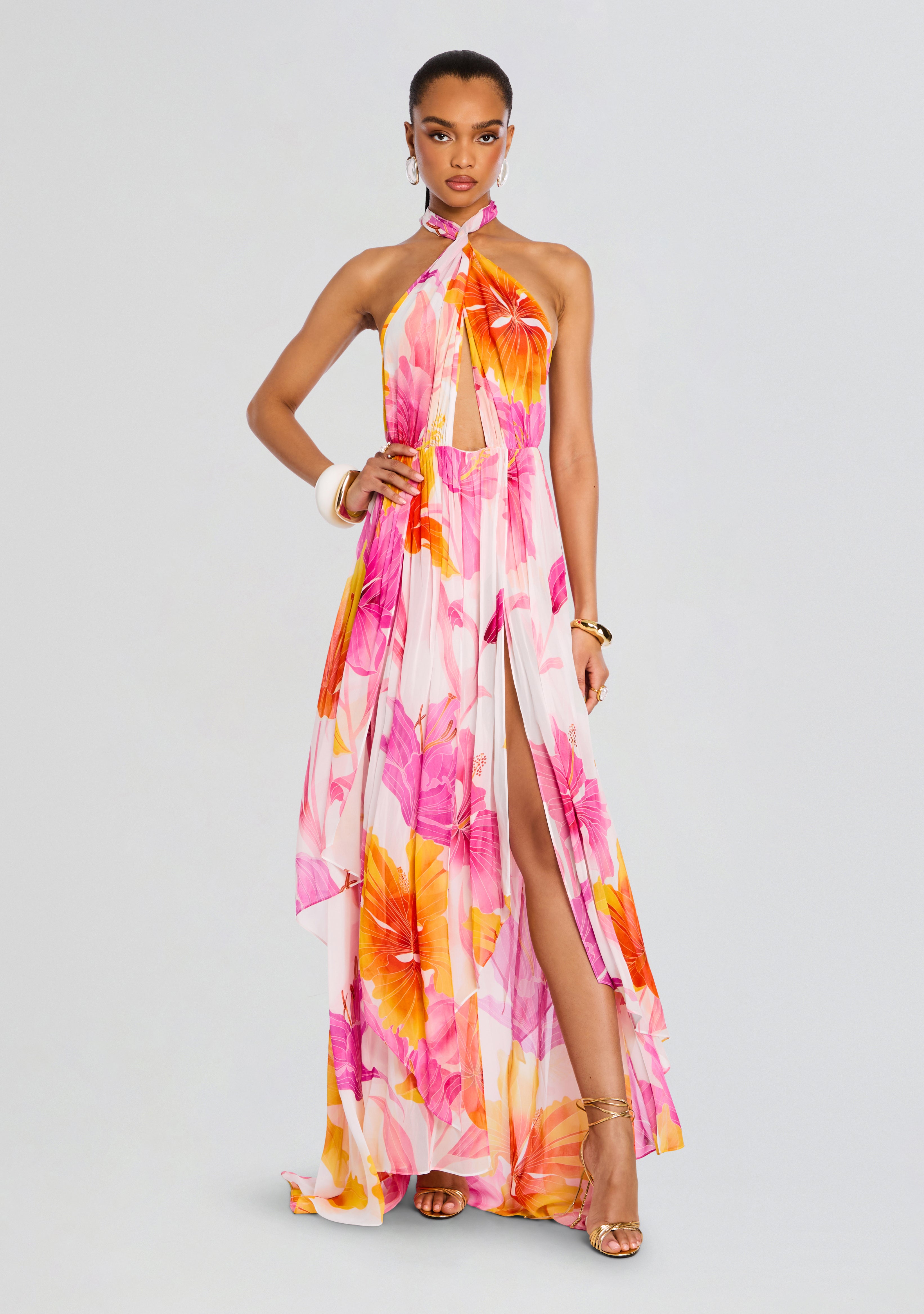 Ina Silk Chiffon Dress-Stylulu