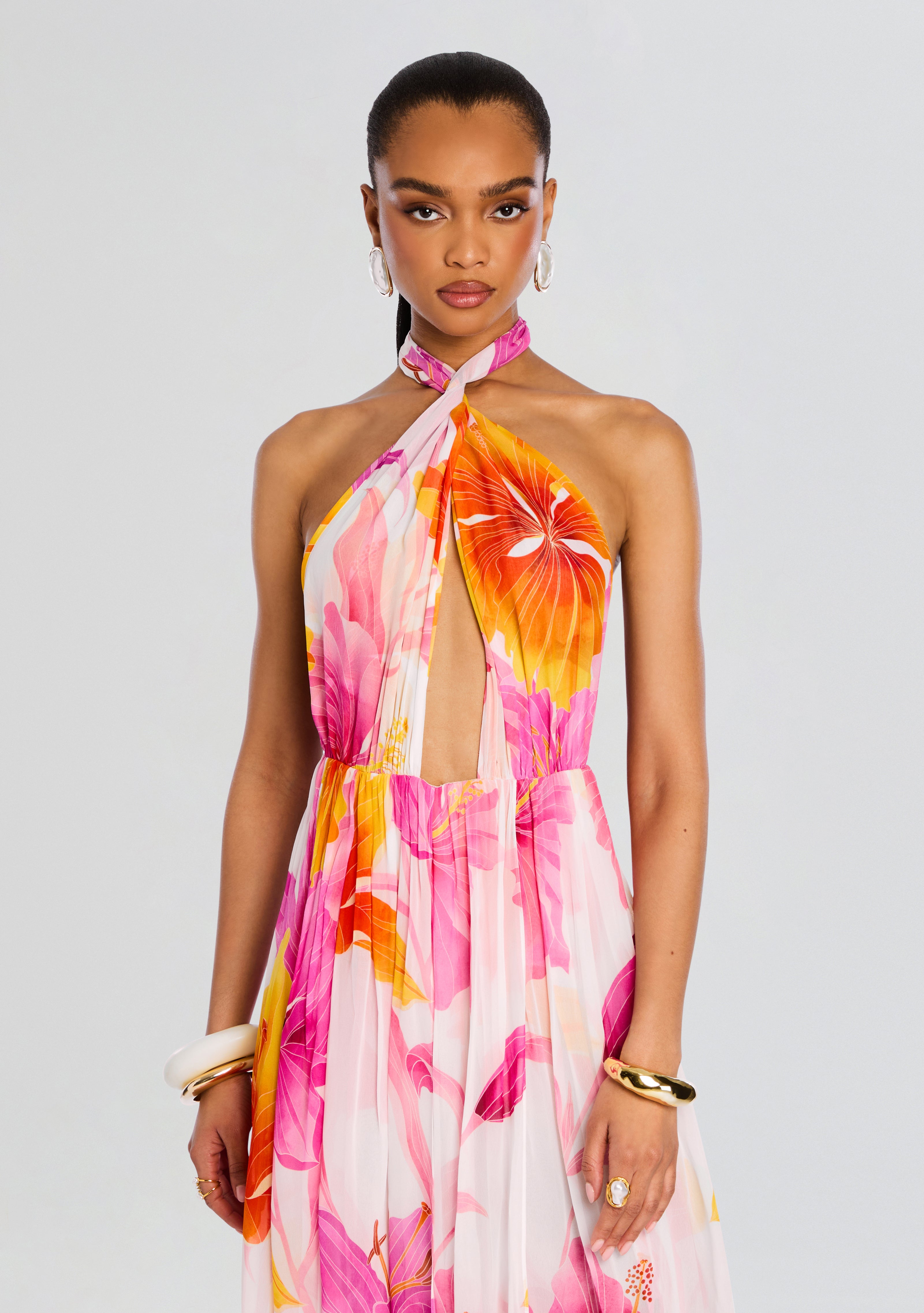Ina Silk Chiffon Dress-Stylulu
