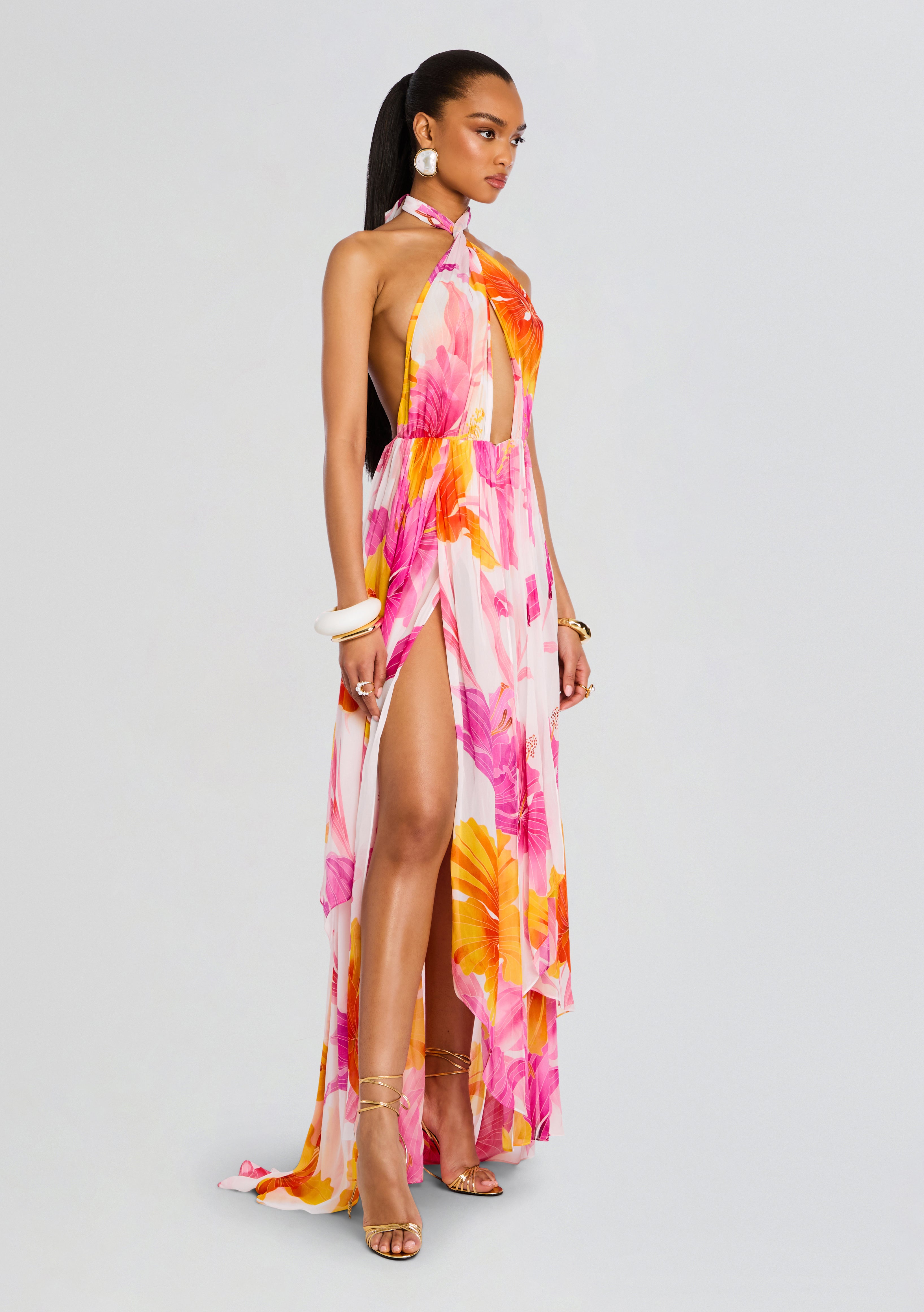 Ina Silk Chiffon Dress-Stylulu