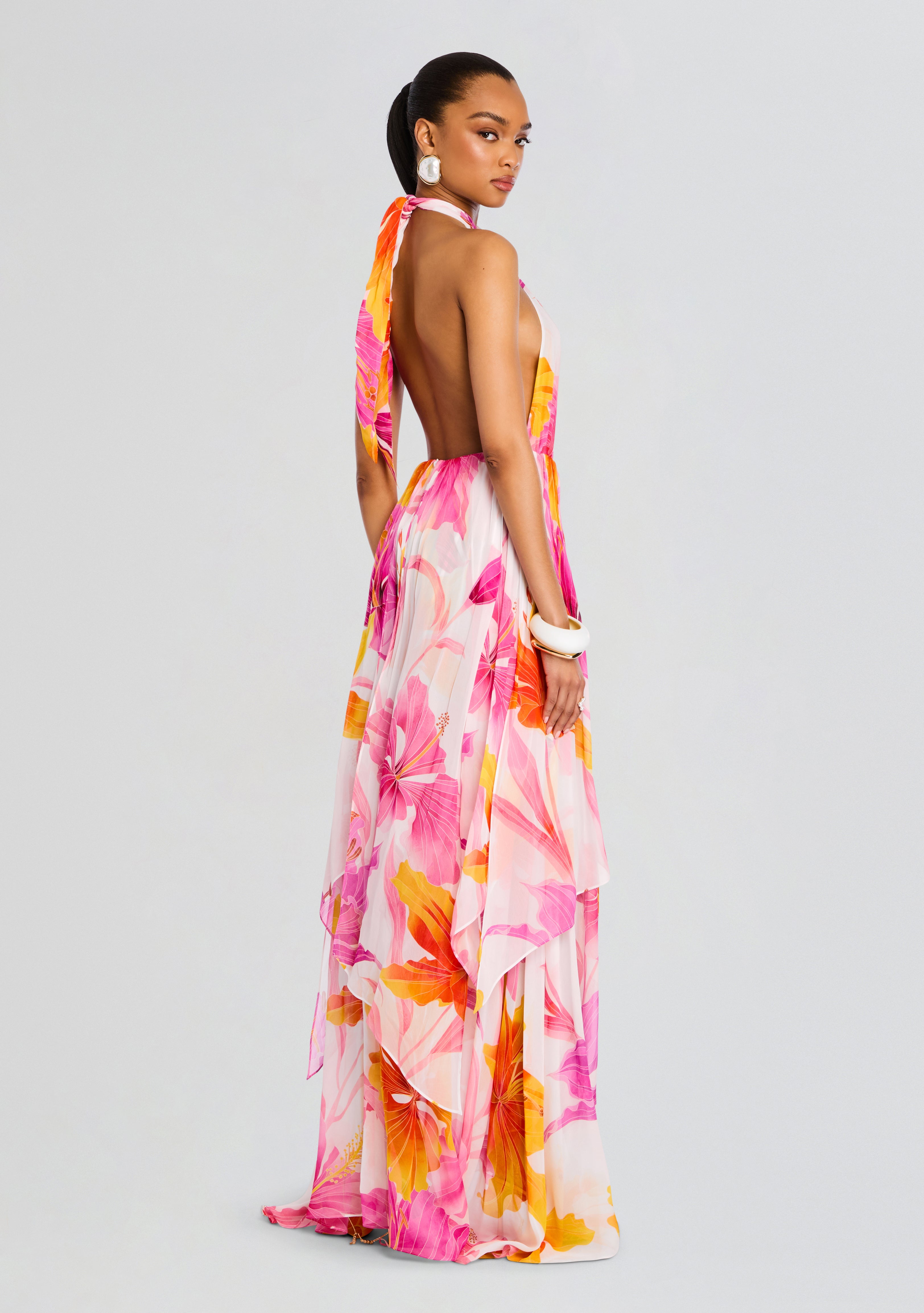 Ina Silk Chiffon Dress-Stylulu