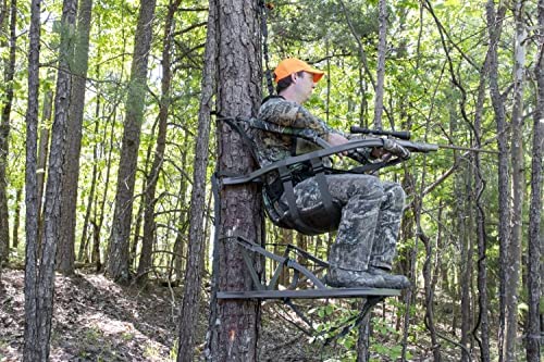 Summit Viper SD Climbing Treestand  Lightweight Aluminum, Foam Padded Seat, 300 lbs Capacity, Includes Safety Harness