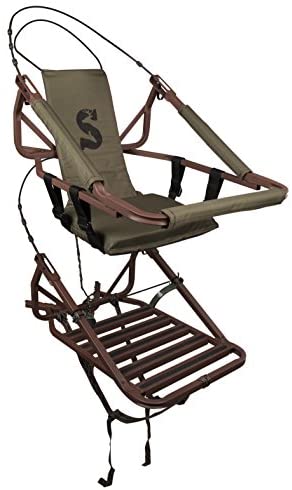 Summit Viper SD Climbing Treestand  Lightweight Aluminum, Foam Padded Seat, 300 lbs Capacity, Includes Safety Harness