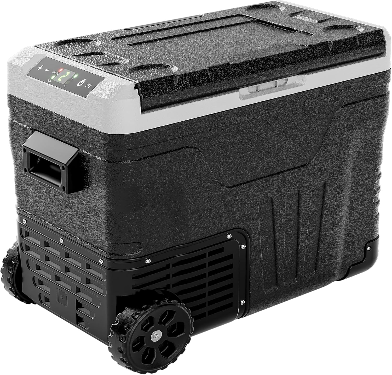 EUHOMY 12 Volt Refrigerator, 37QT(35L) Electric Cooler, Portable Freezer 12V/24V DC 110-240V AC, 12V Fridge -4~68, 12V Cooler with Wheels & 2 Baskets for Travel, Truck, Boat, Camping