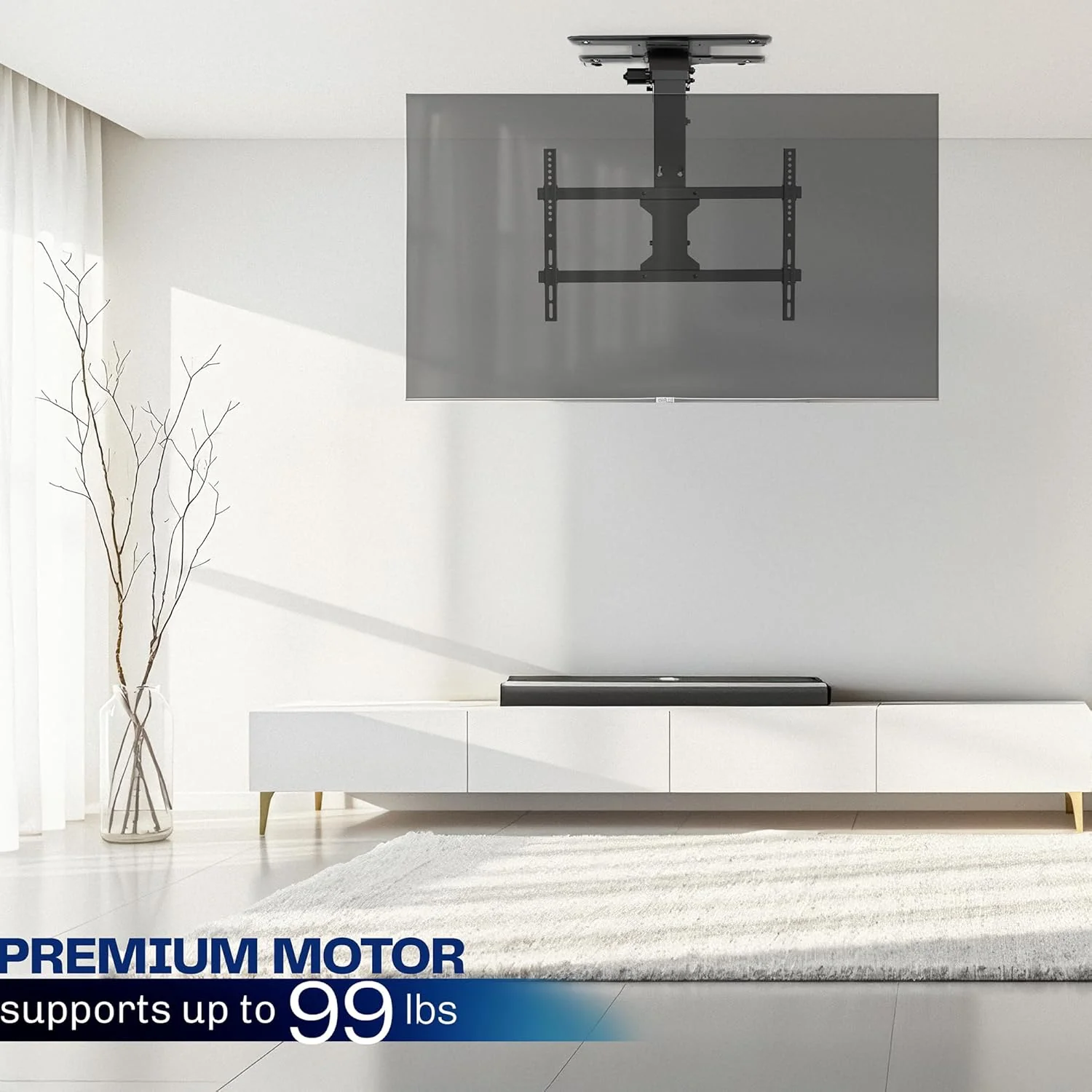 VIVO Electric Ceiling TV Mount, 37", Motorized, App Control, Black