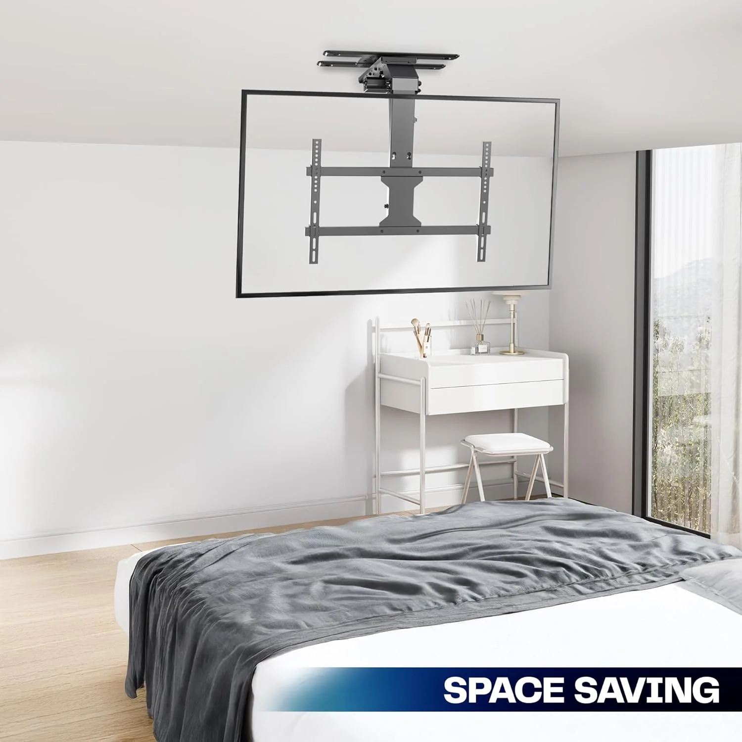 VIVO Electric Ceiling TV Mount, 37", Motorized, App Control, Black