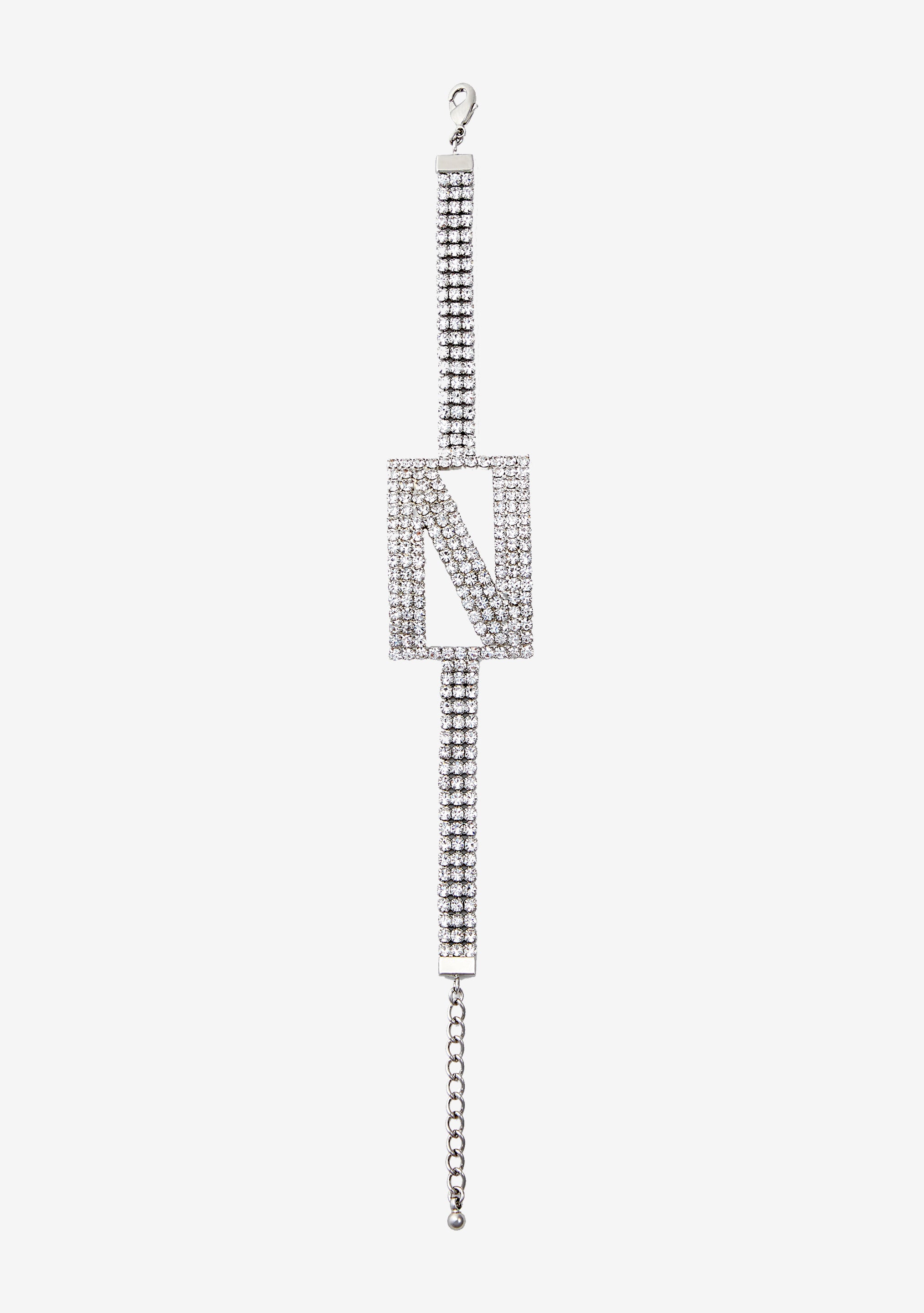 Rhinestone Alphabet Letter Bracelet-Stylulu