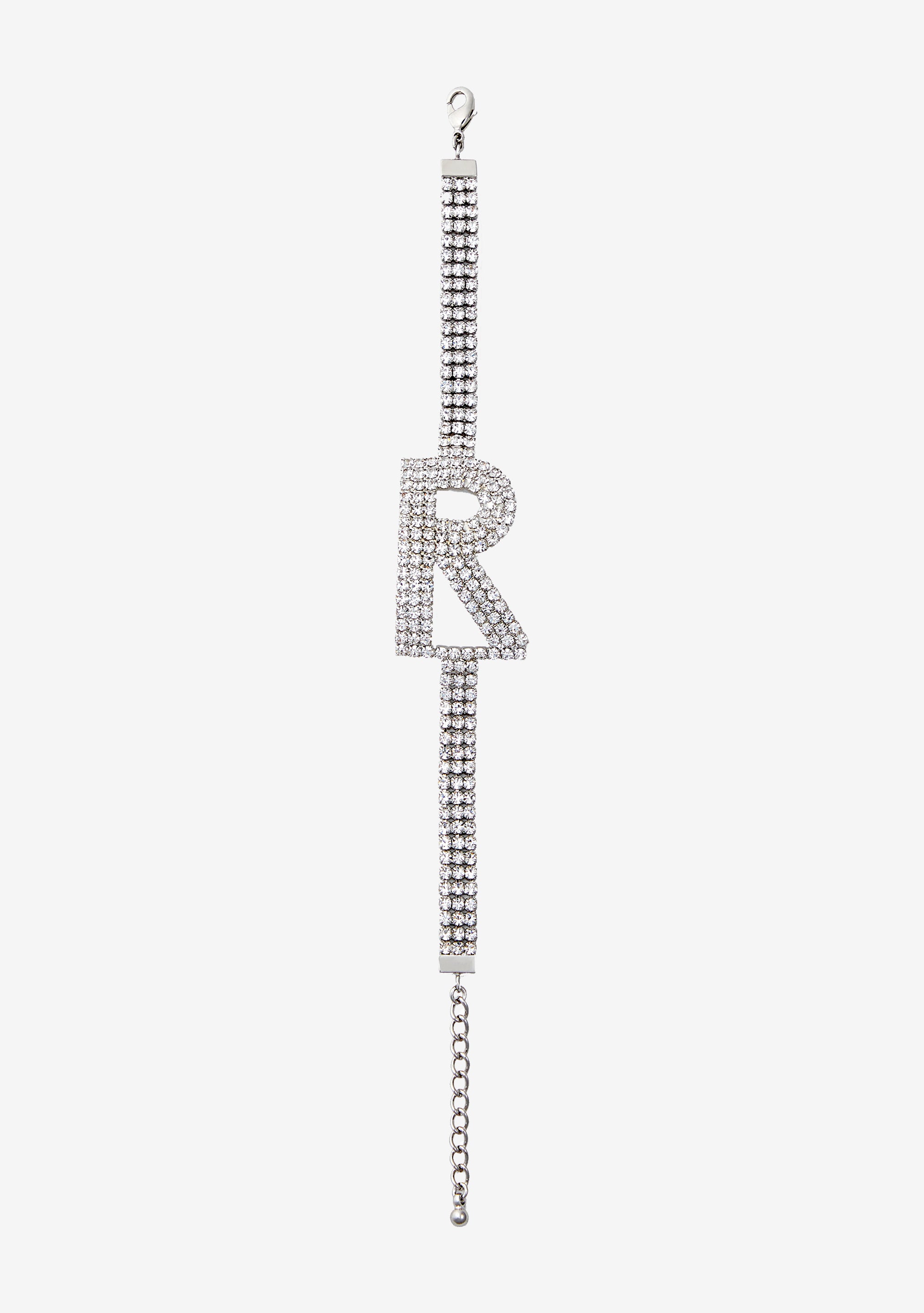 Rhinestone Alphabet Letter Bracelet-Stylulu