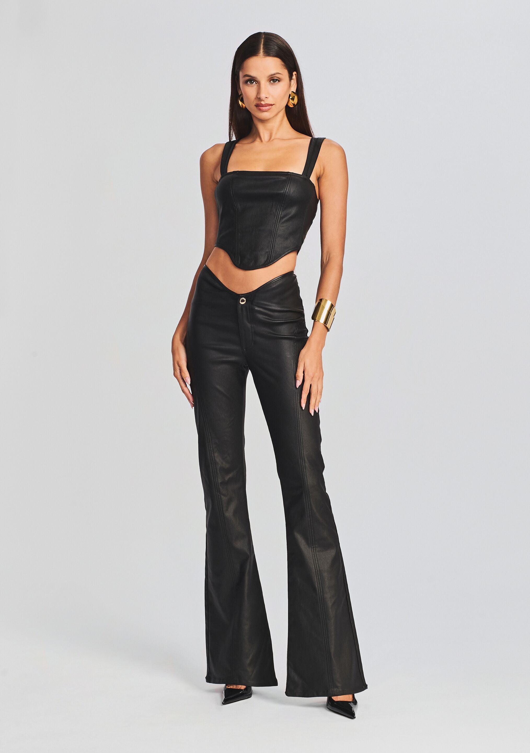 Wynona Coated Denim Pant-Stylulu