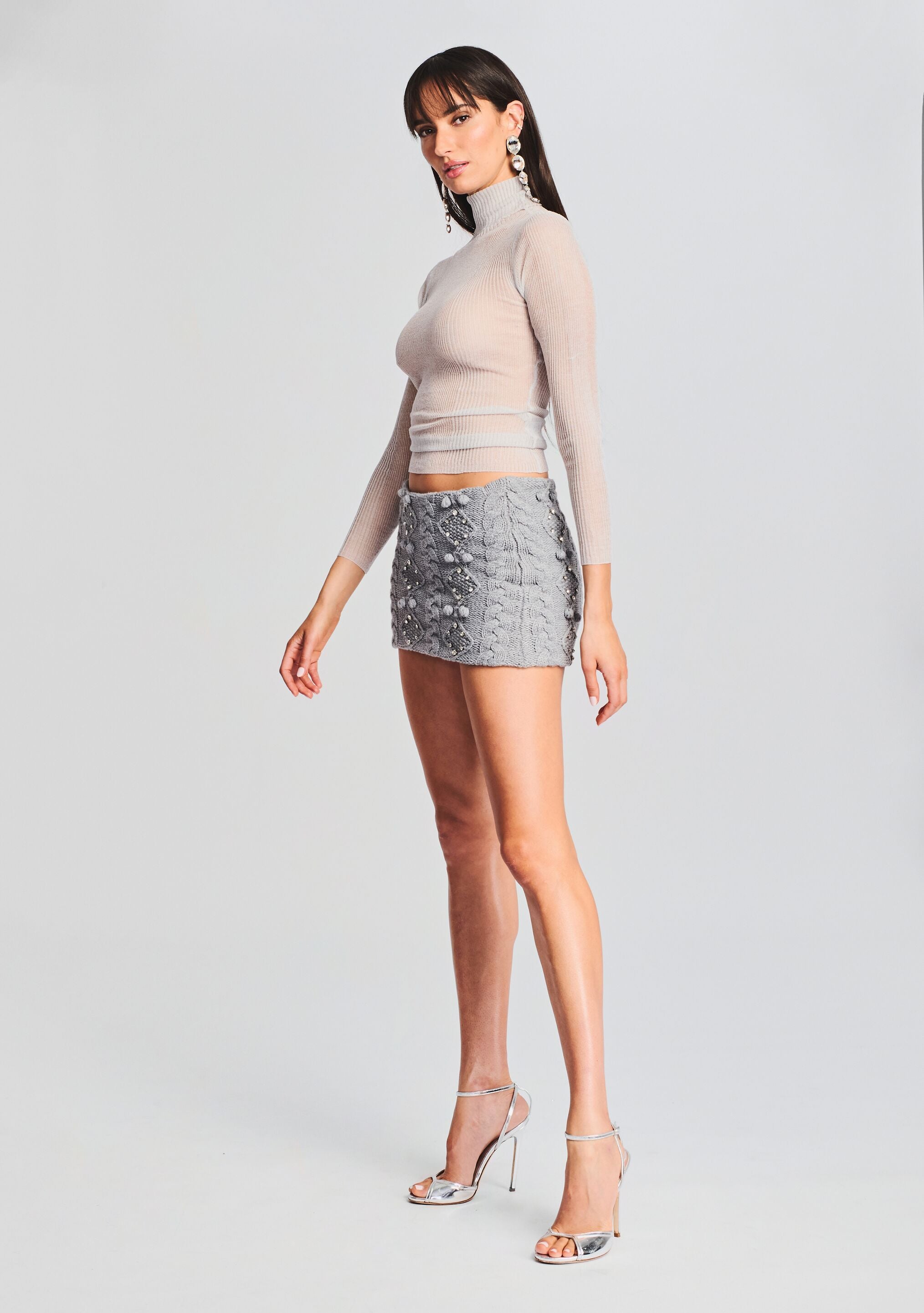 Brooke Embellished Knit Skirt-Stylulu