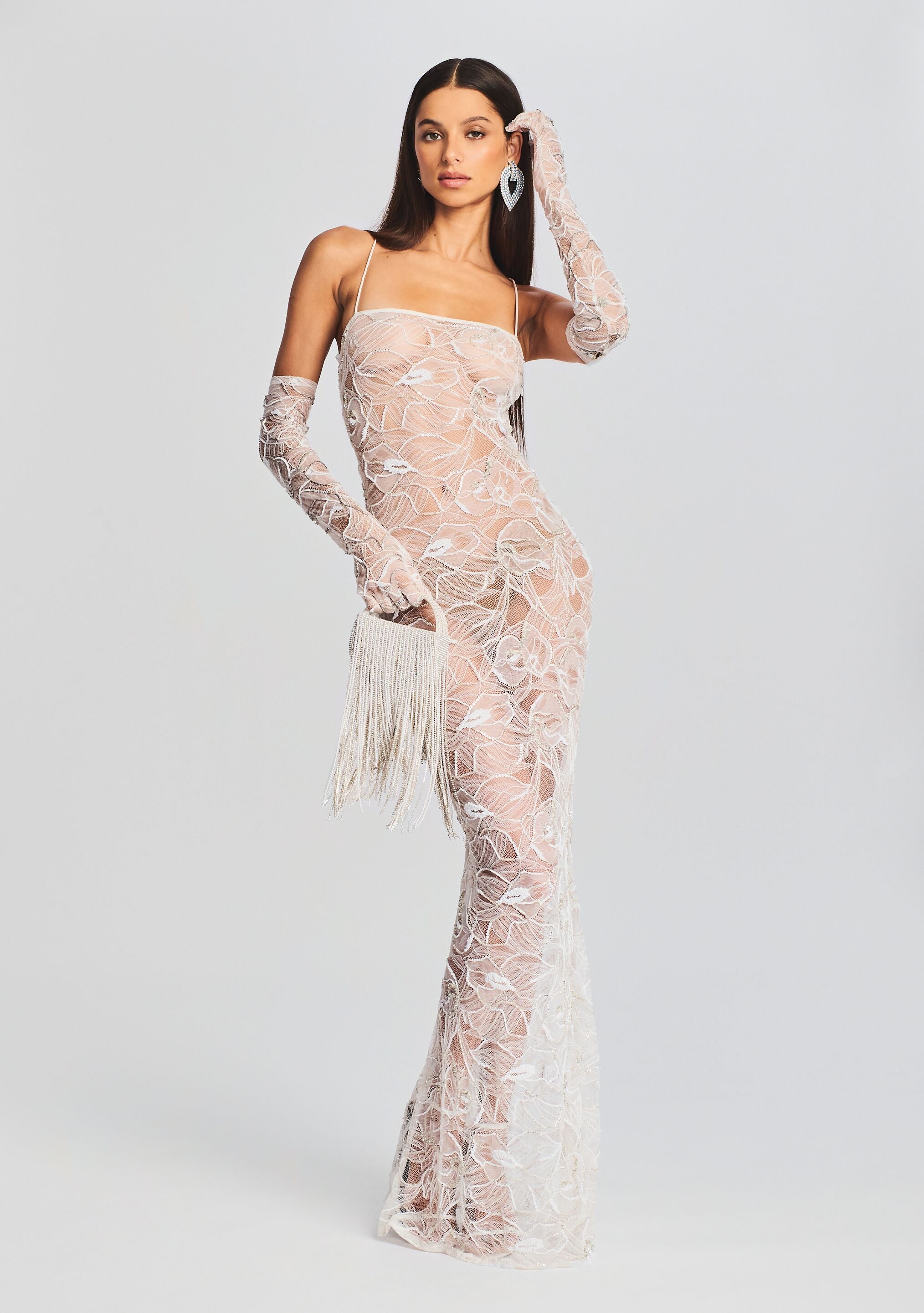 Ruby Embellished Lace Dress-Stylulu