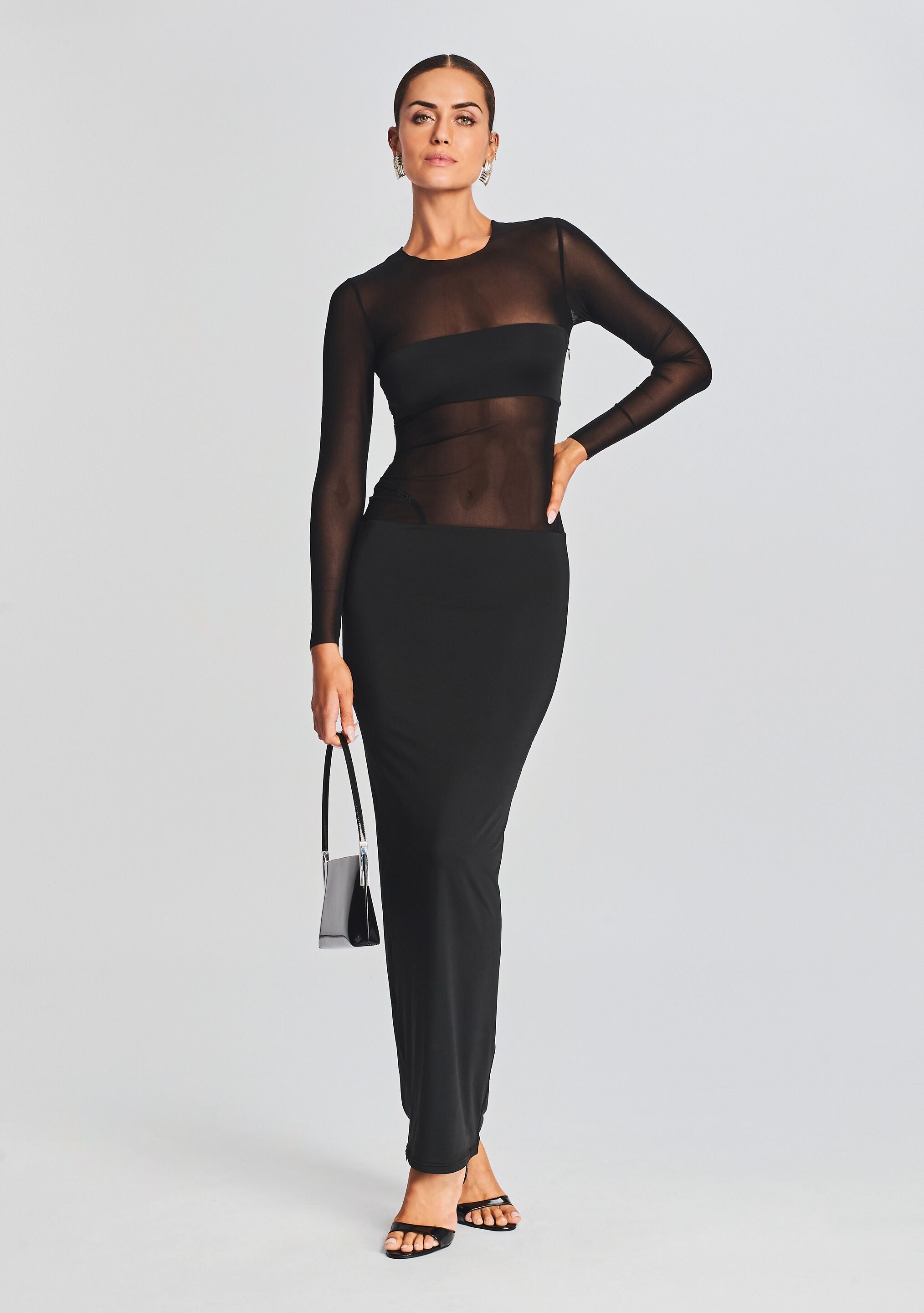 Silver Maxi Dress-Stylulu