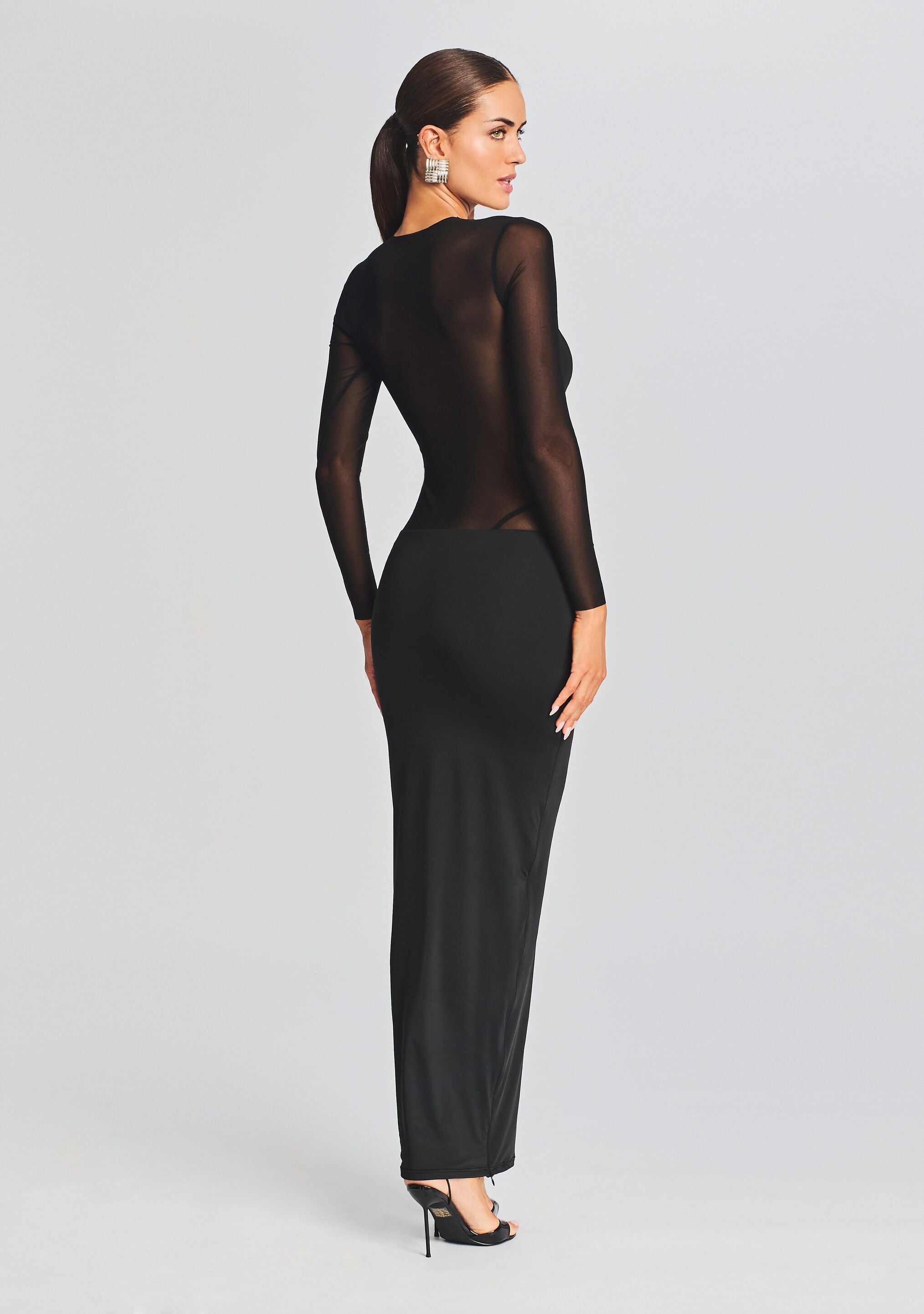 Silver Maxi Dress-Stylulu