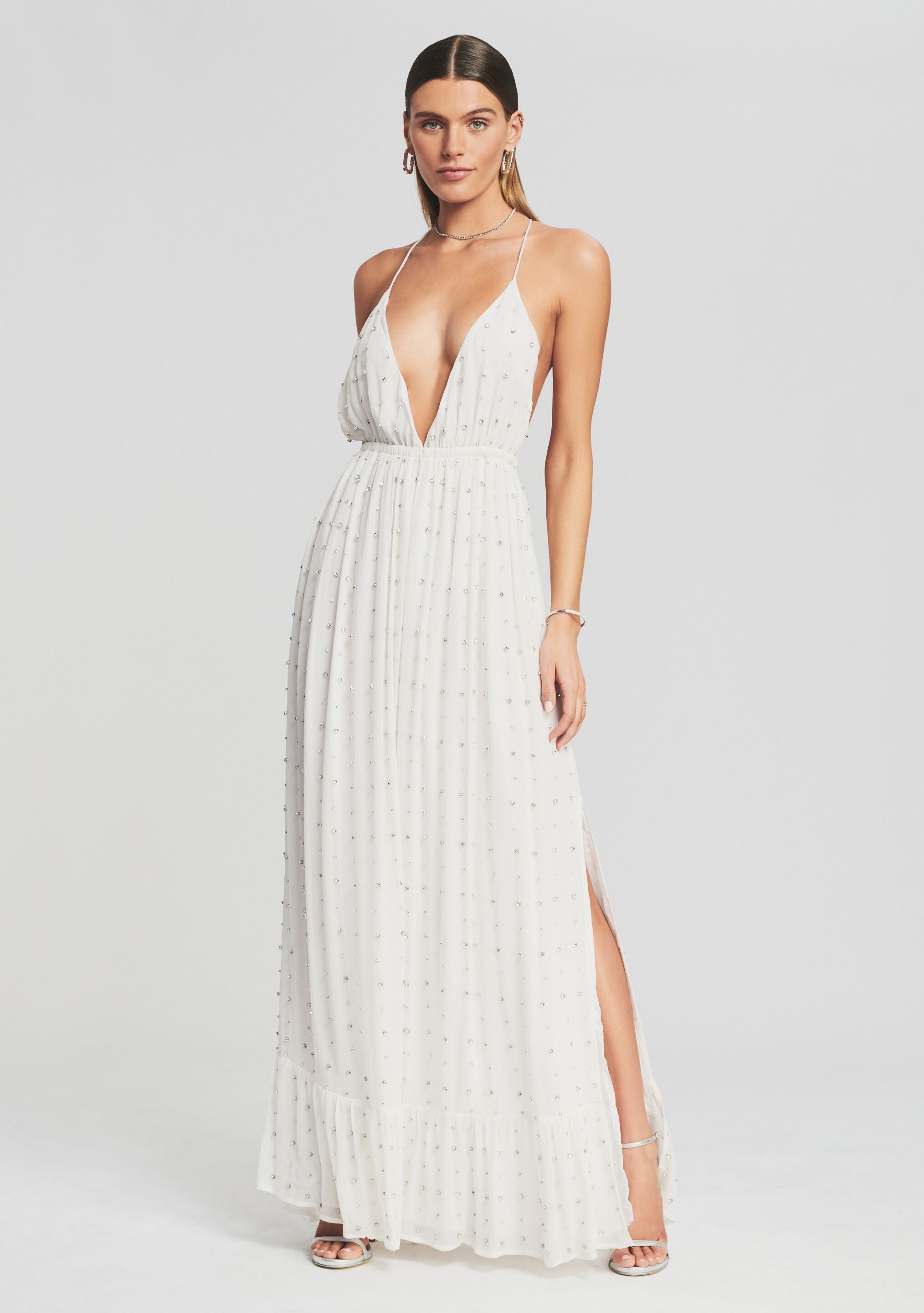Zadie Embellished Silk Chiffon Dress-Stylulu