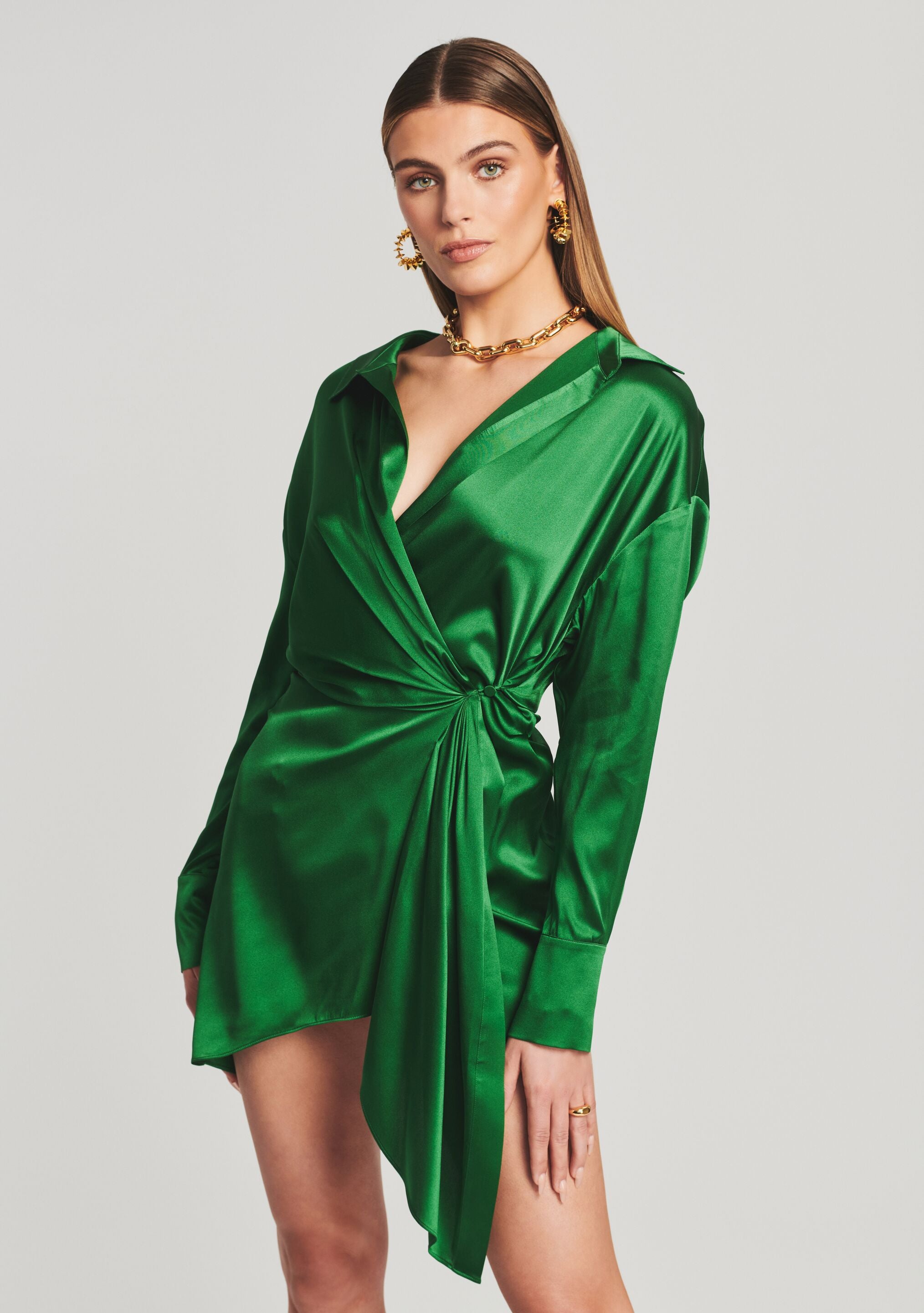 Demi Silk Dress-Stylulu