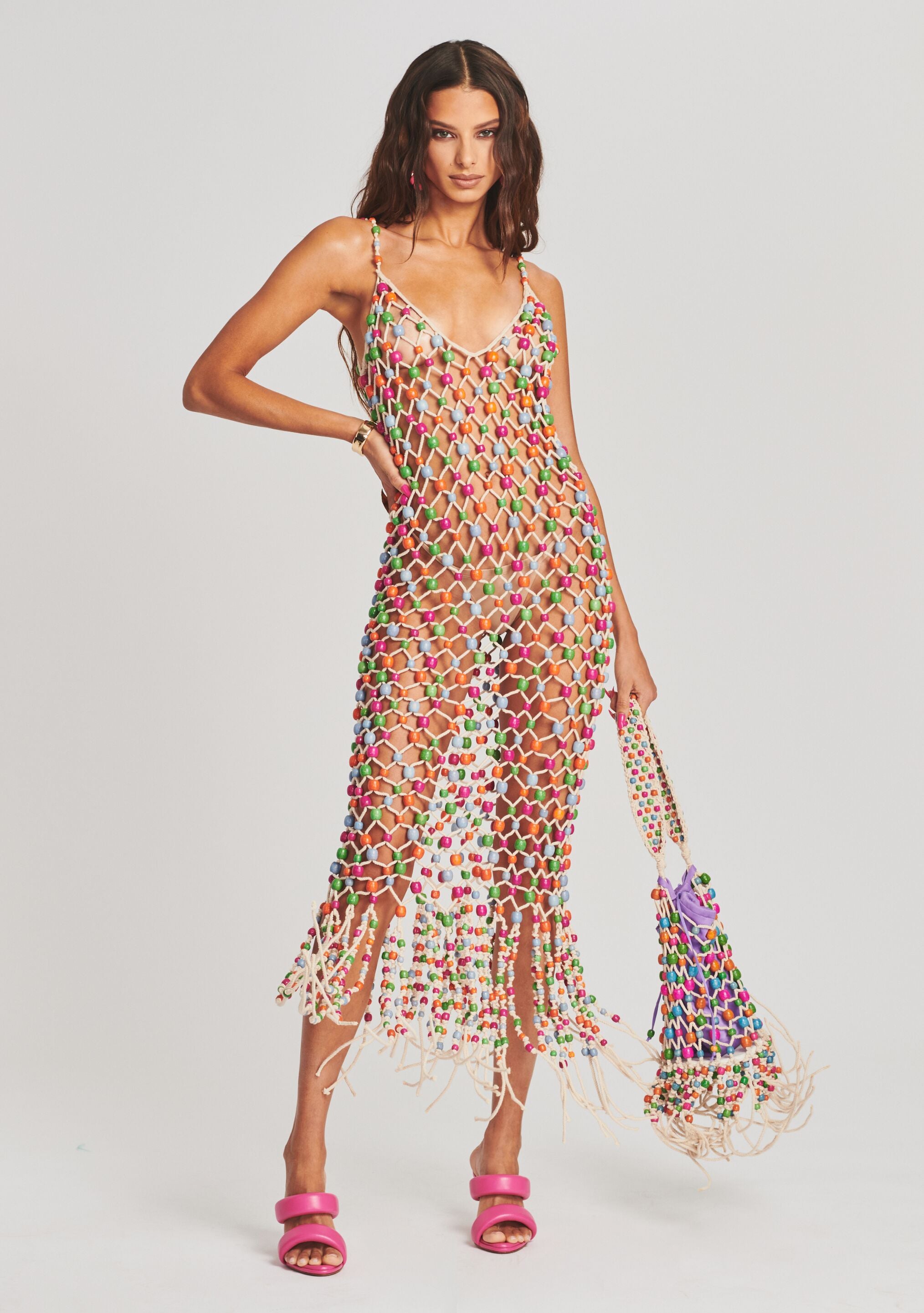 Calypso Beaded Fringe Dress-Stylulu