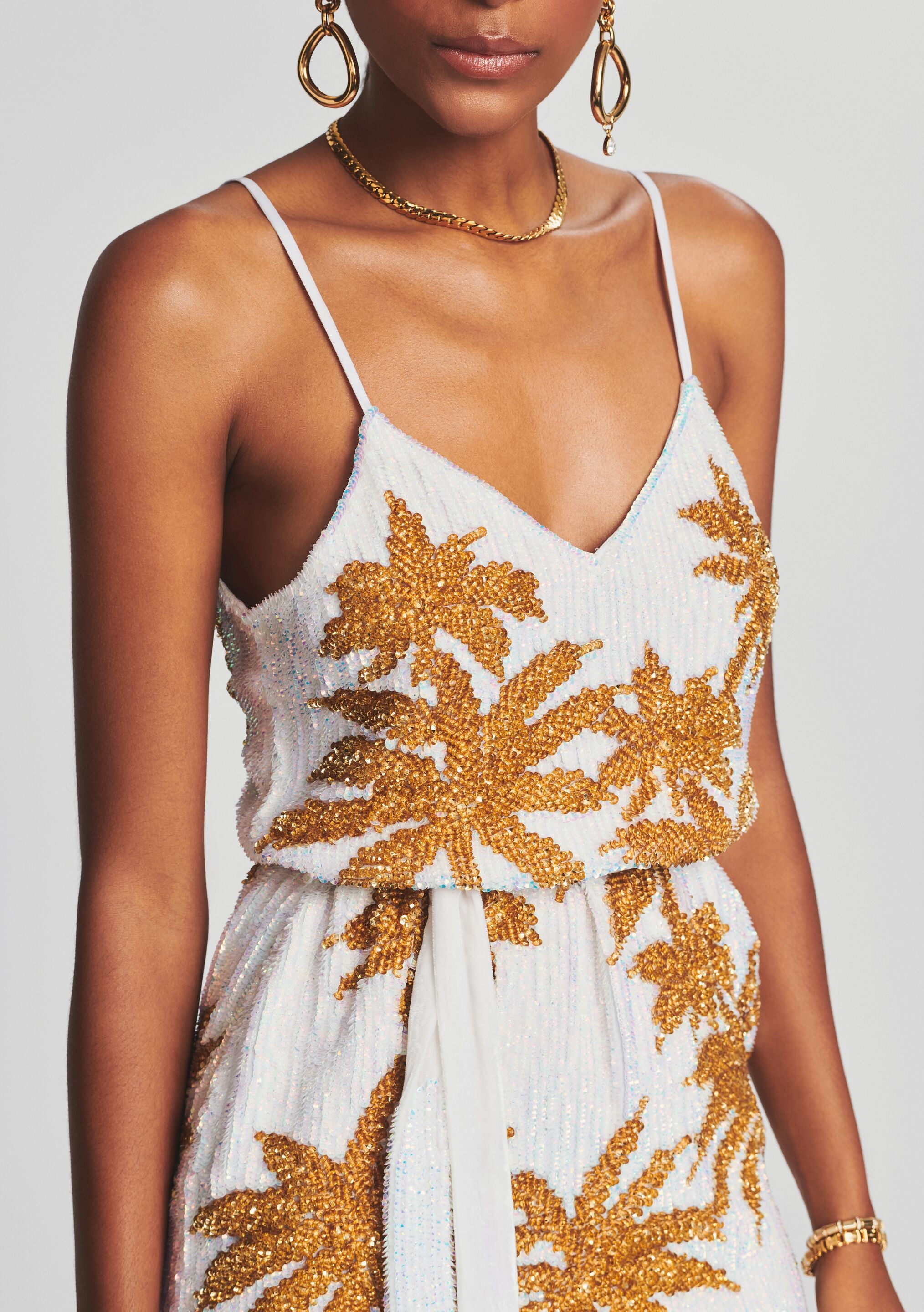 Claire Sequin Palm Dress-Stylulu