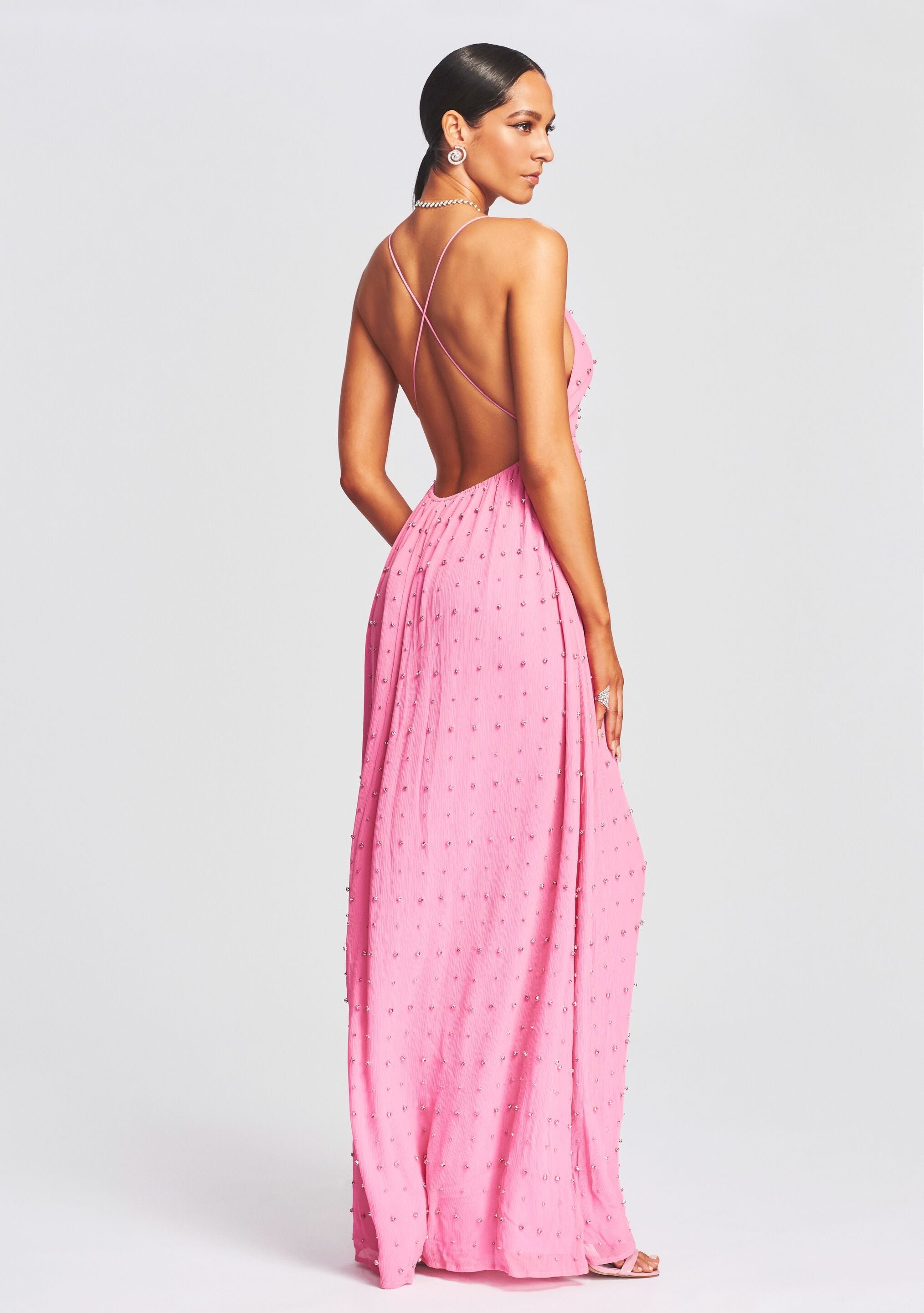 Zadie Embellished Silk Chiffon Dress-Stylulu