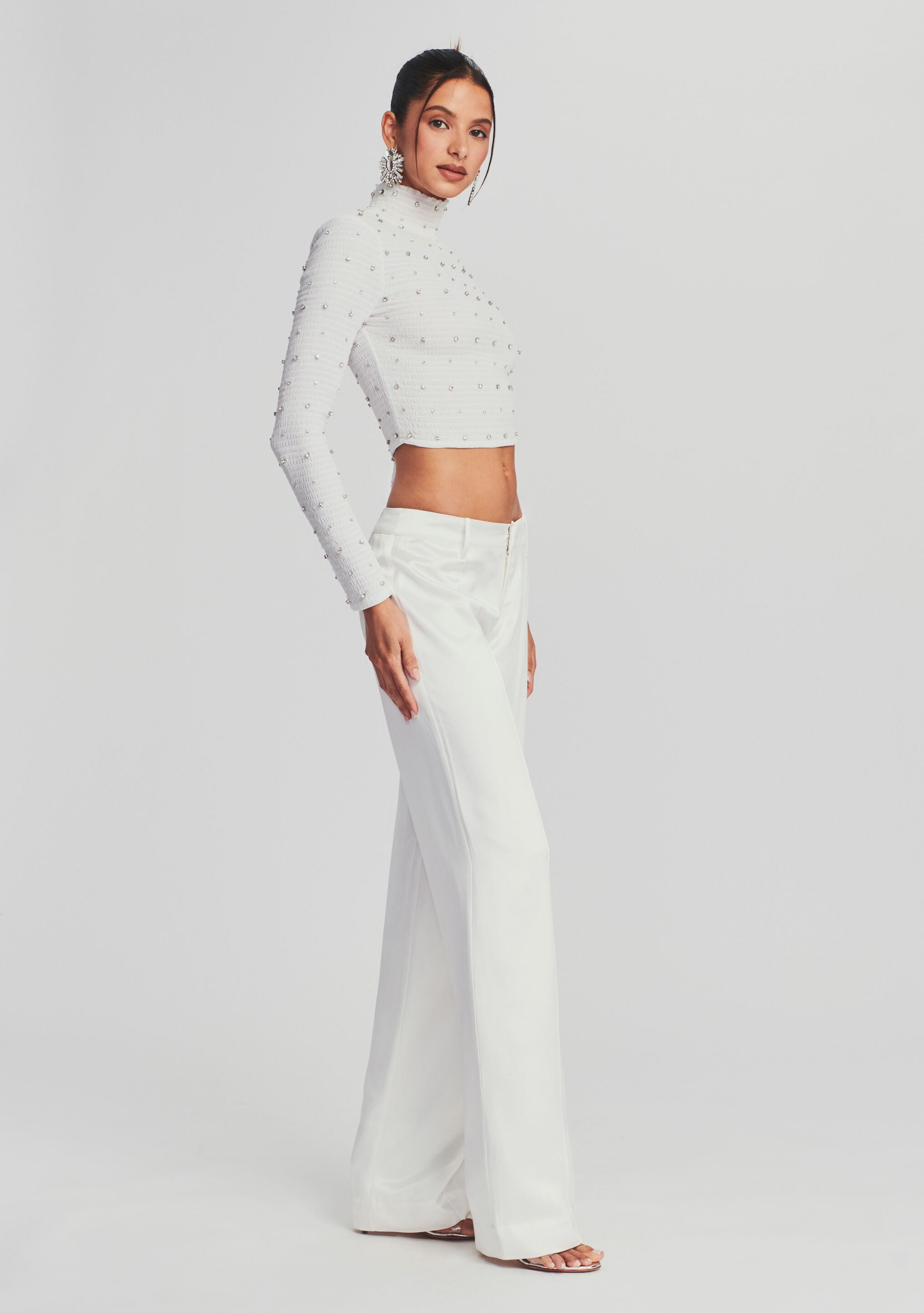 Brooks Embellished Chiffon Top-Stylulu