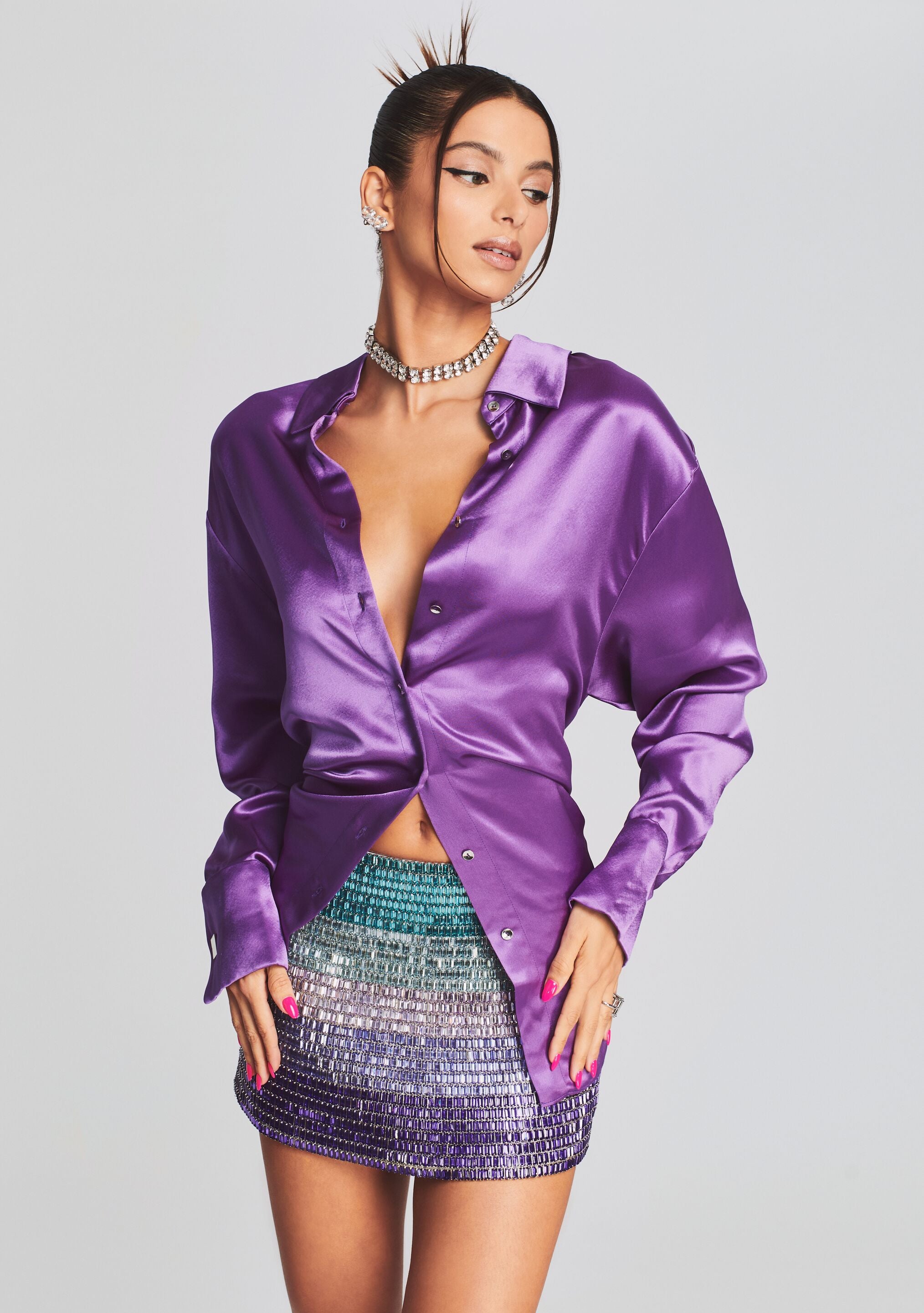 Livia Crystal Ombre Skirt-Stylulu