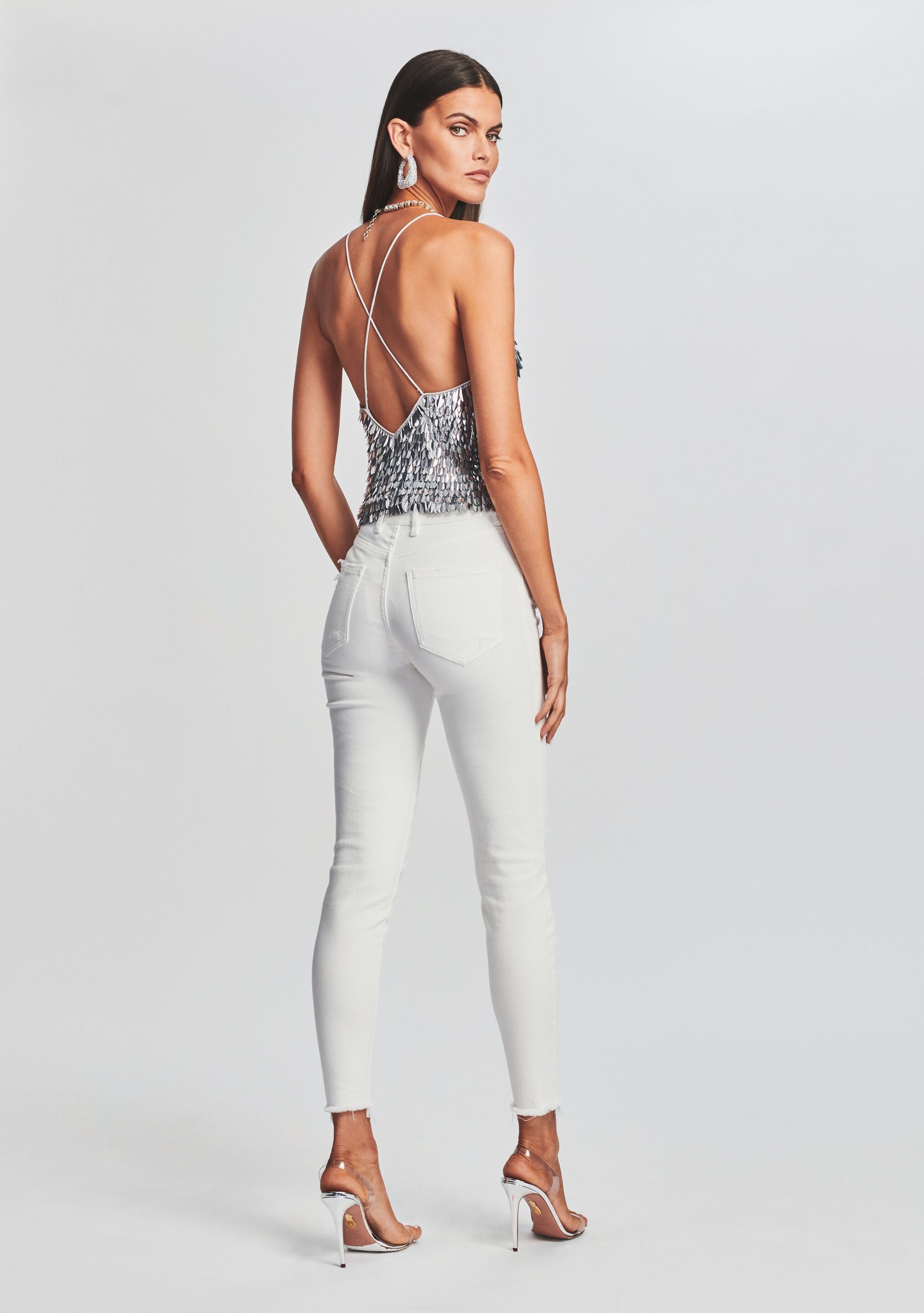 Darla Feather Sequin Top-Stylulu