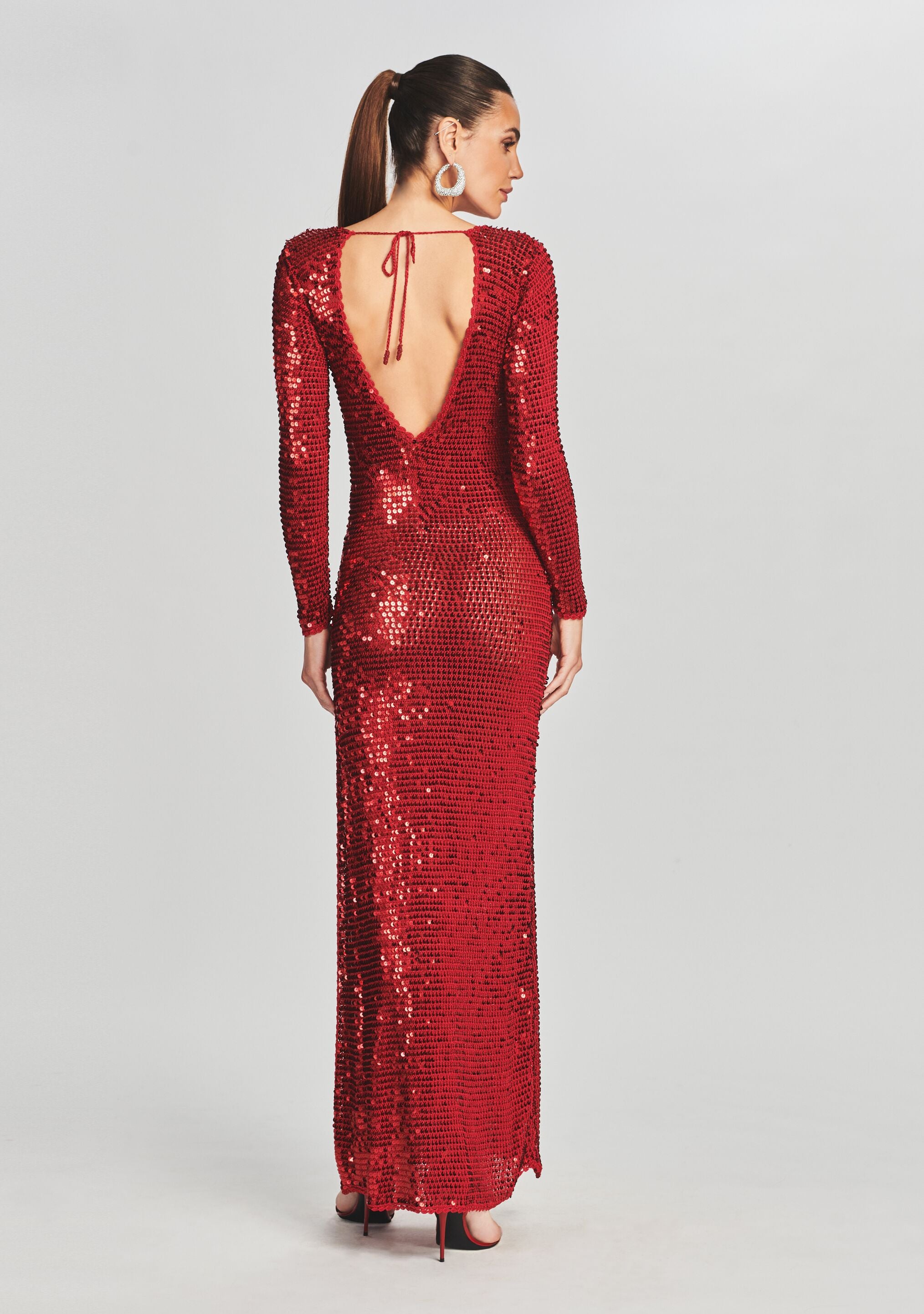 Alexa Sequin Crochet Dress-Stylulu