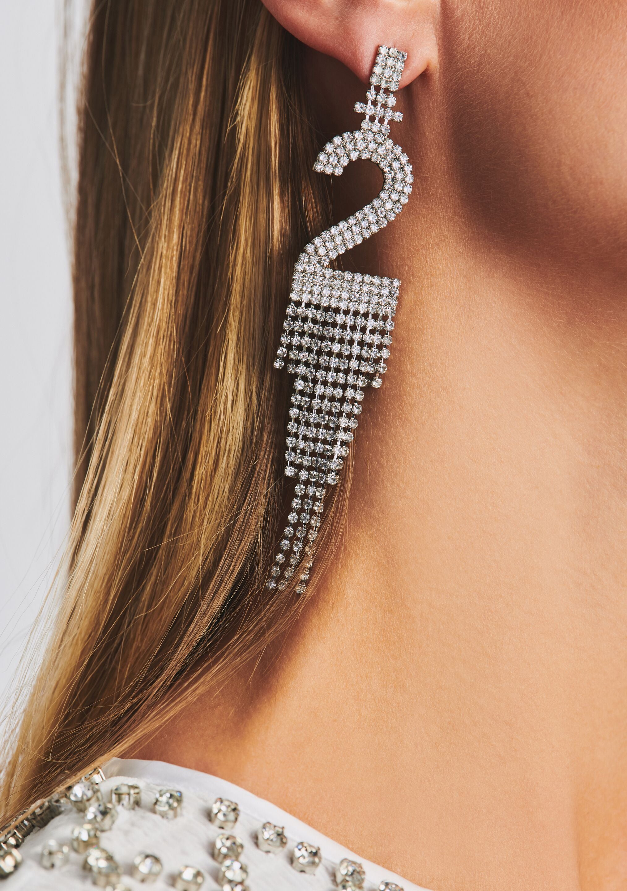 Number Rhinestone Earring-Stylulu
