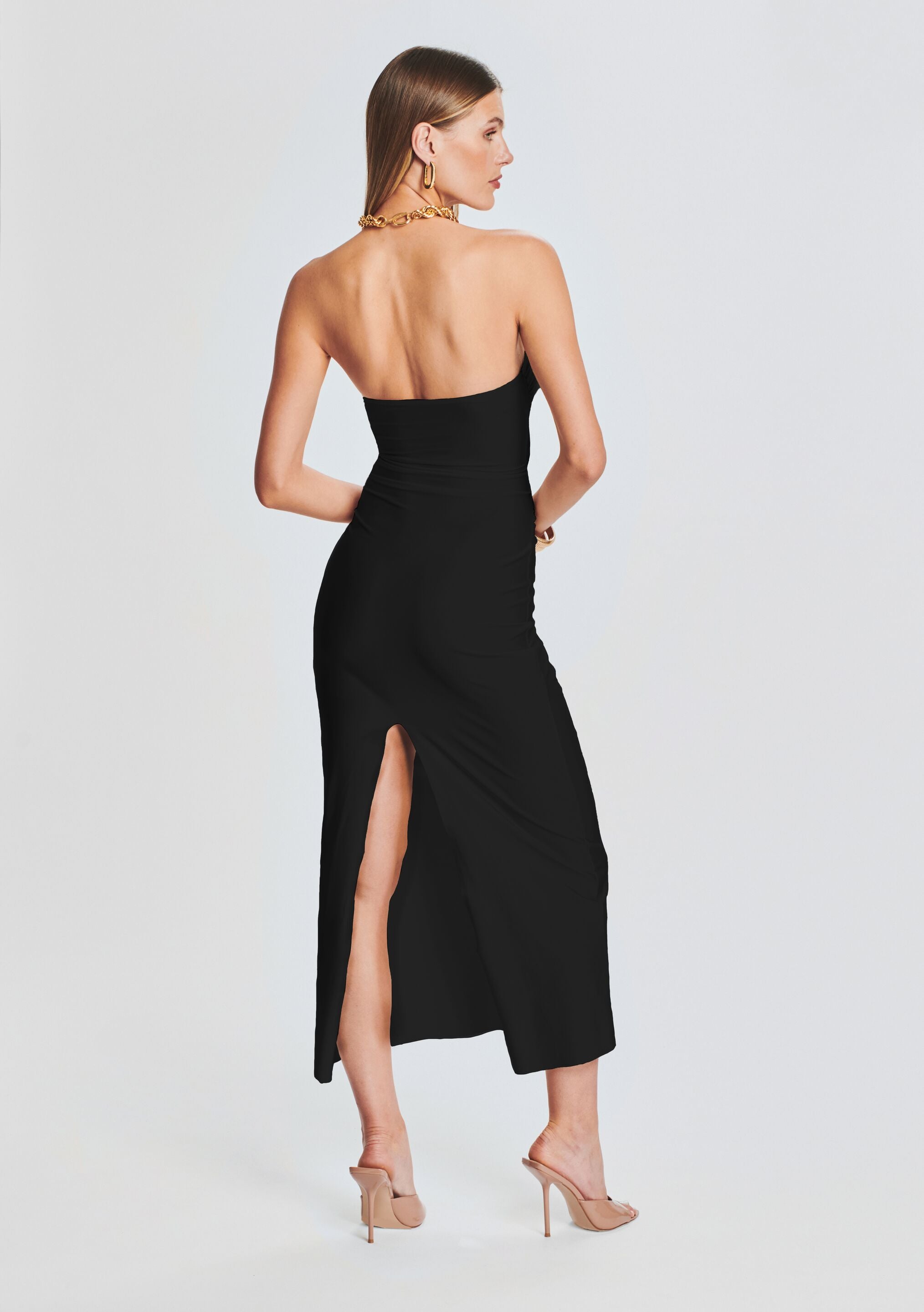 Lily Lycra Maxi Dress-Stylulu