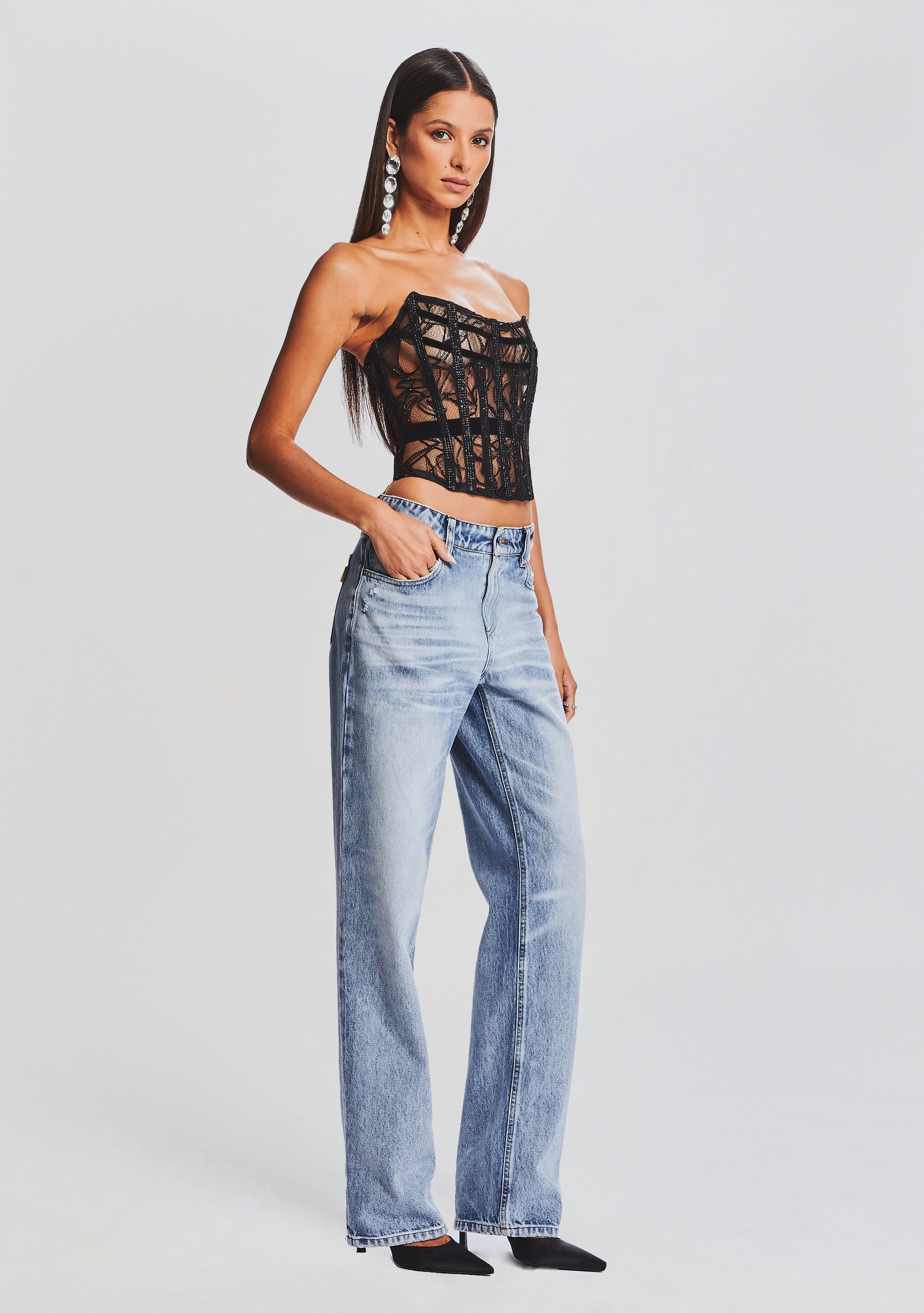 Bayley Embellished Lace Top-Stylulu
