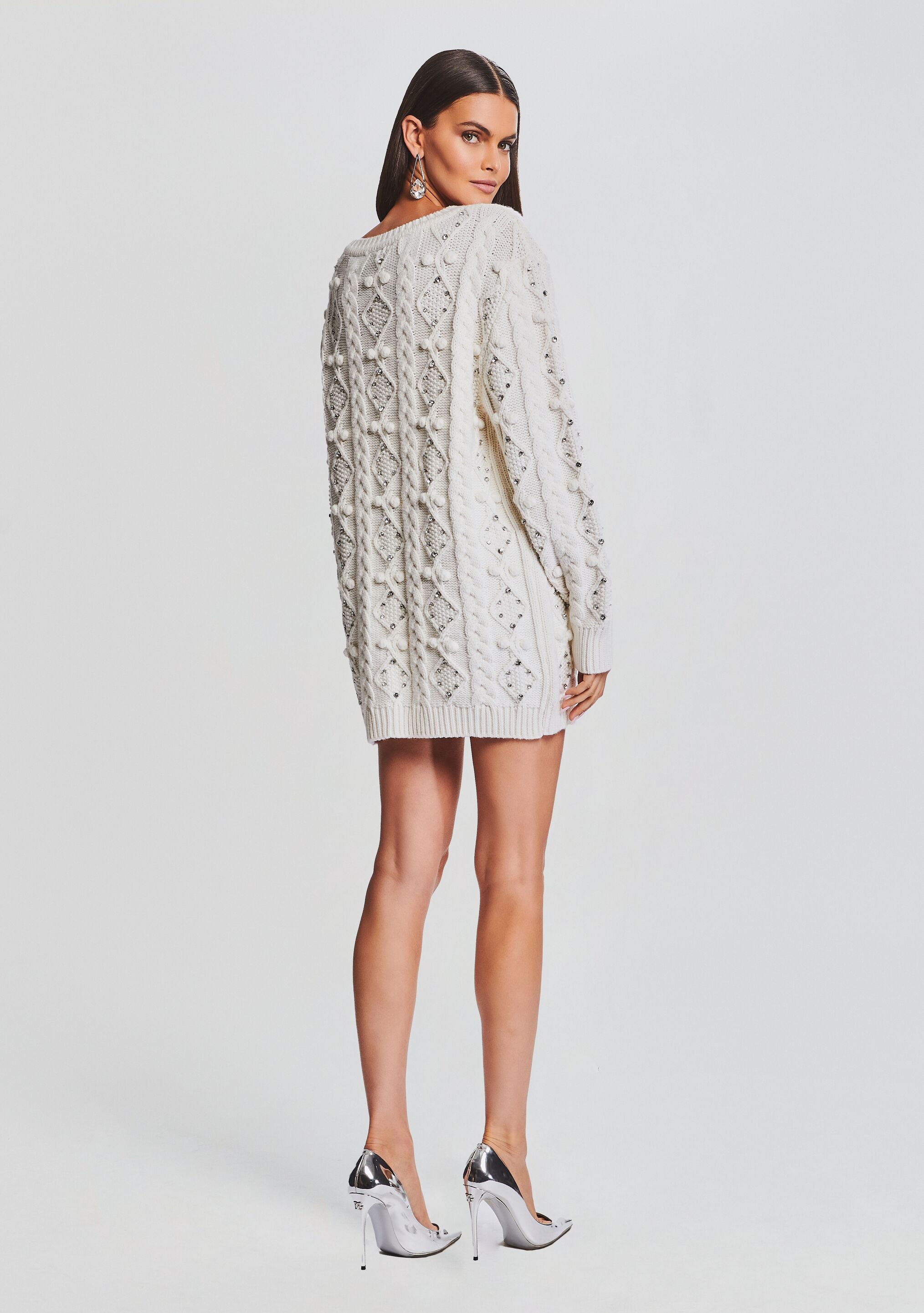 Maple Embellished Sweater Dress-Stylulu