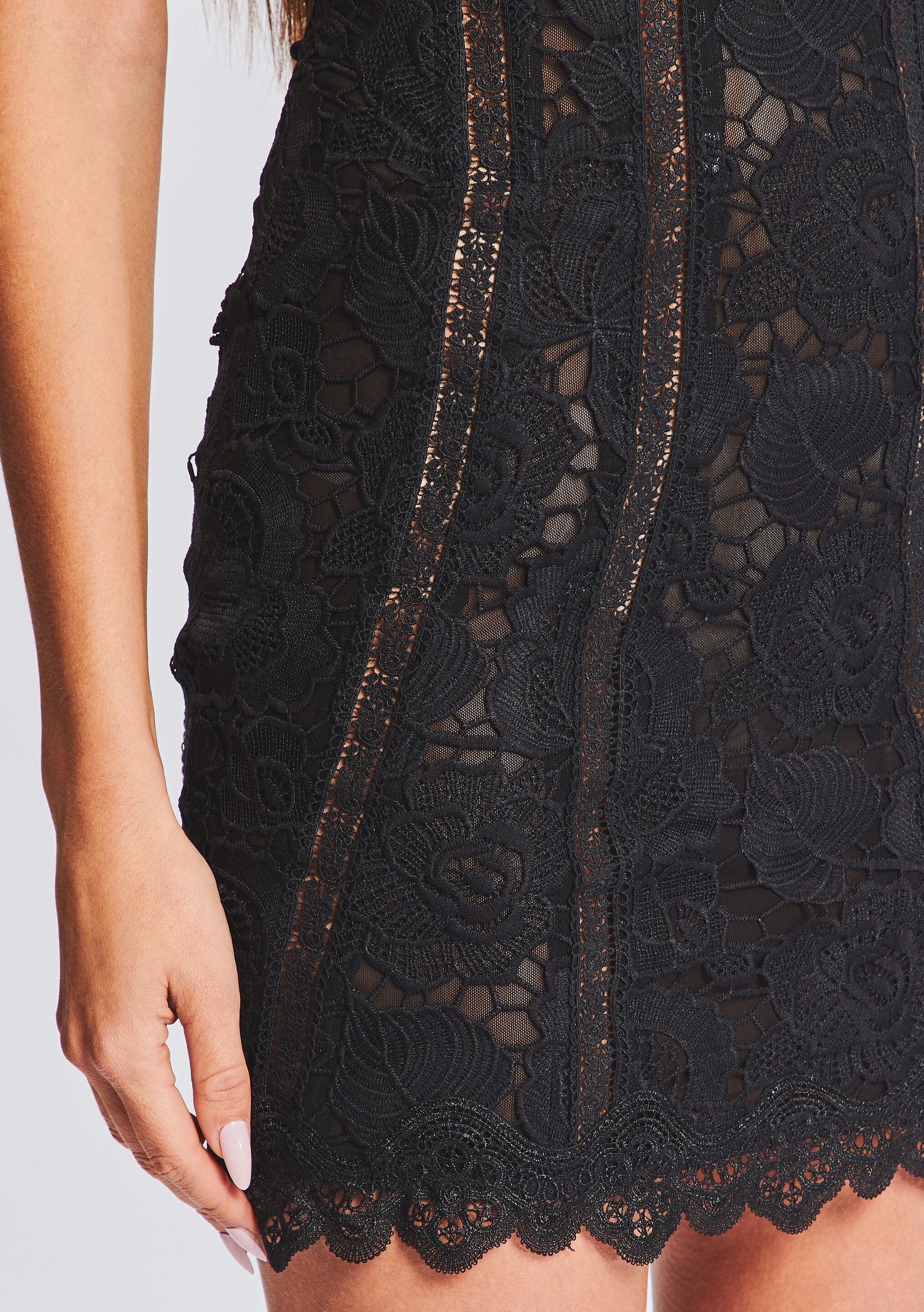 Paris Lace Short Dress-Stylulu