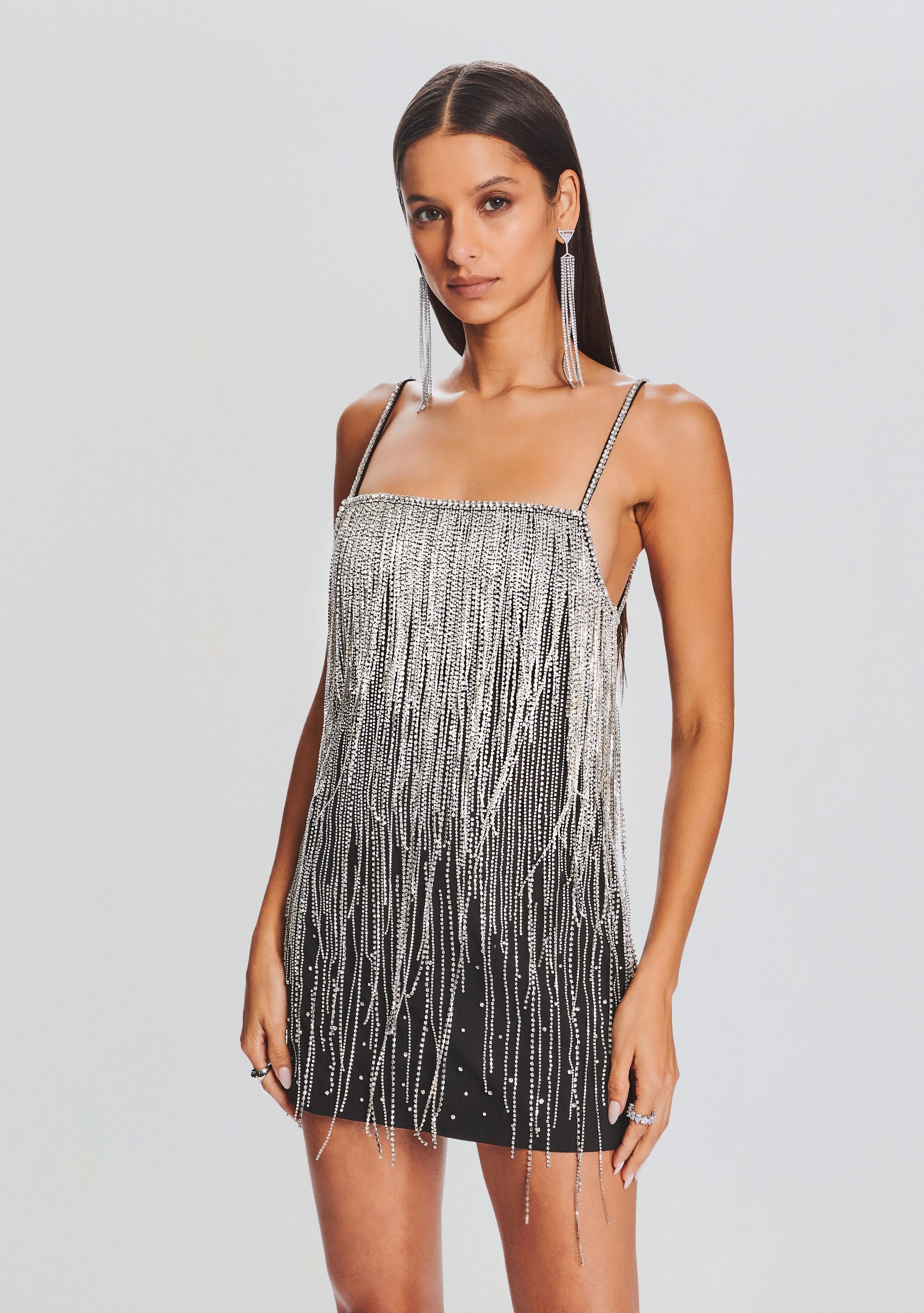 Juliette Embellished Fringe Dress-Stylulu