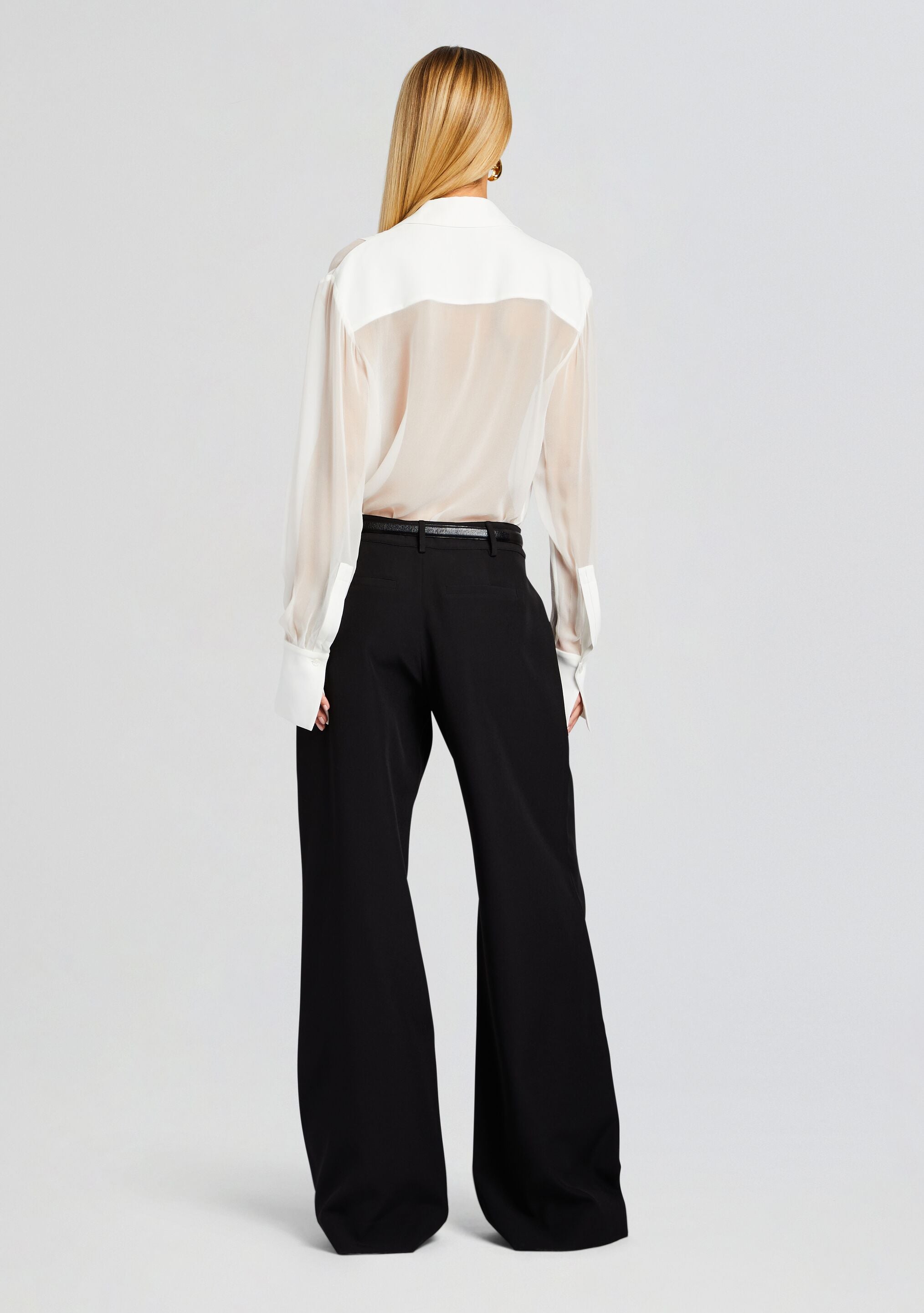 Meghan Panelled Silk Blouse-Stylulu