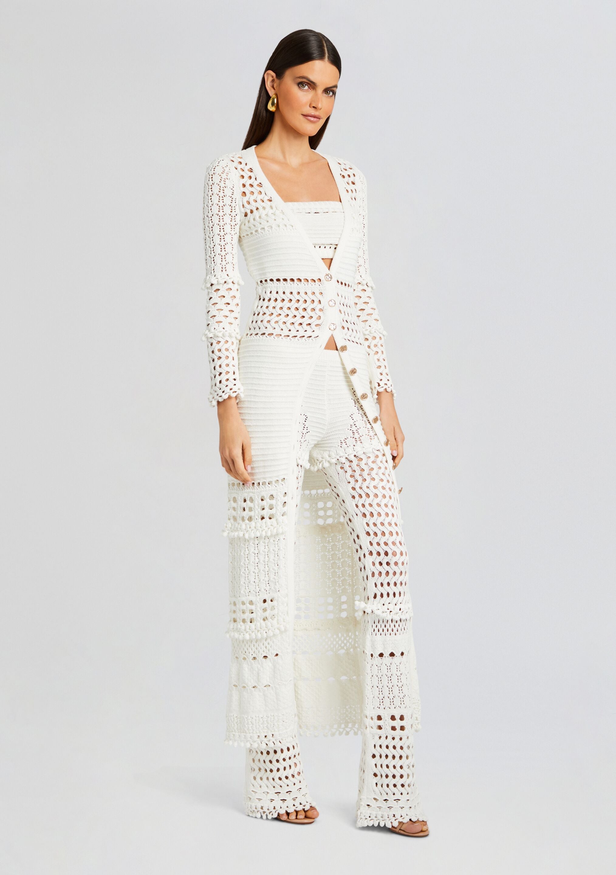 Alaia Knit Crochet Cardigan-Stylulu