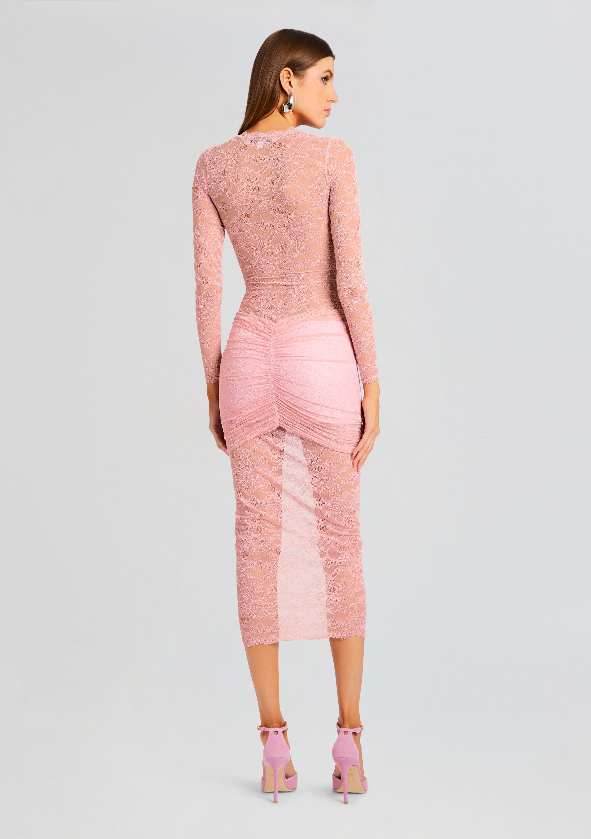 Ellie Lace Midi Dress-Stylulu